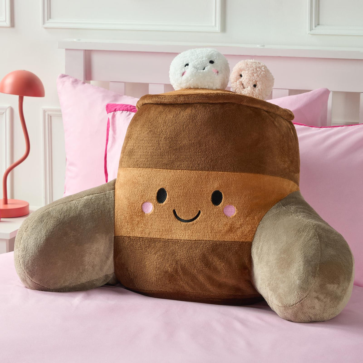 OHS Character Cuddle Cushion Soft Fleece Reading Pillow with Arms Bed Chair