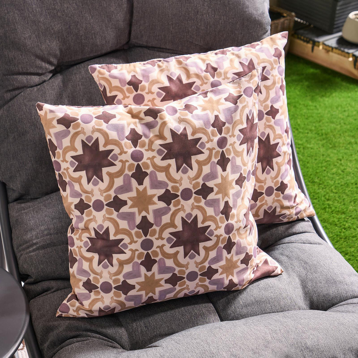 OHS Print Outdoor Cushion Covers Garden Water Resistant Filled Inserts Seat Set