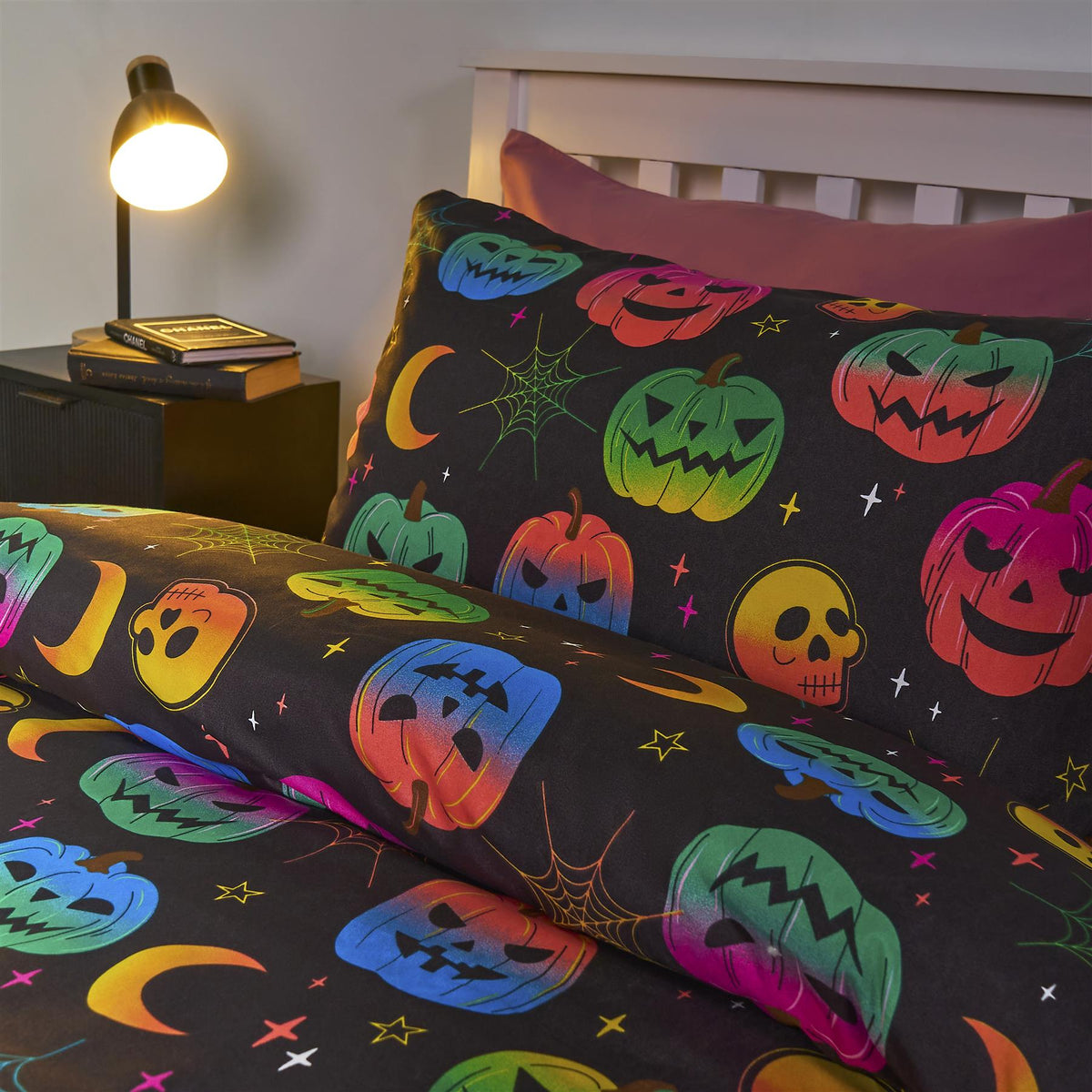 OHS Halloween Duvet Cover Pillowcase Bedding Set Kids Childrens Pumpkin Quilt