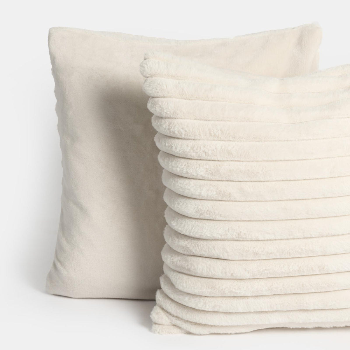 OHS Thick Rib Cushion Covers Faux Fur Soft Fleece Square Pillowcases Home Decor