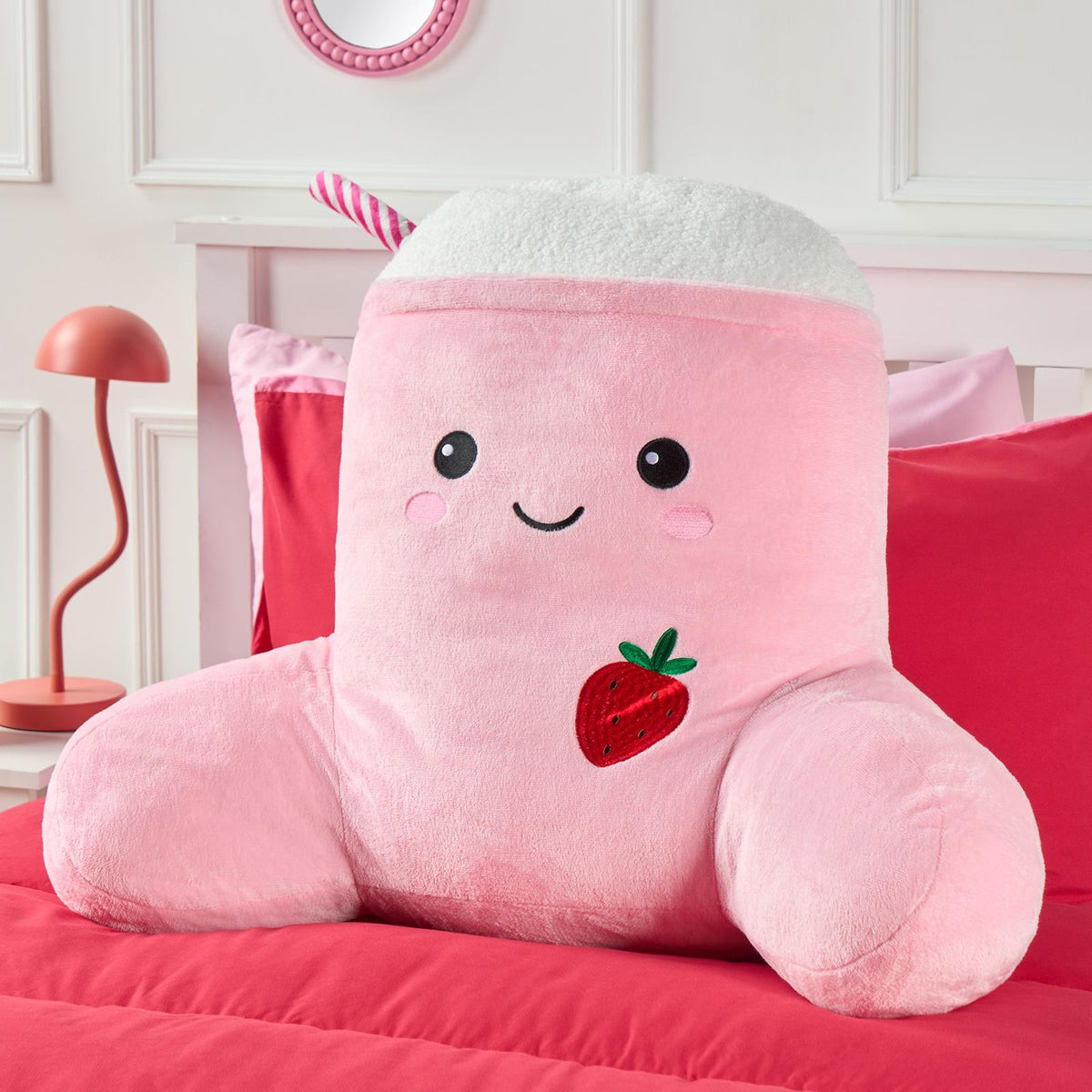 OHS Character Cuddle Cushion Soft Fleece Reading Pillow with Arms Bed Chair
