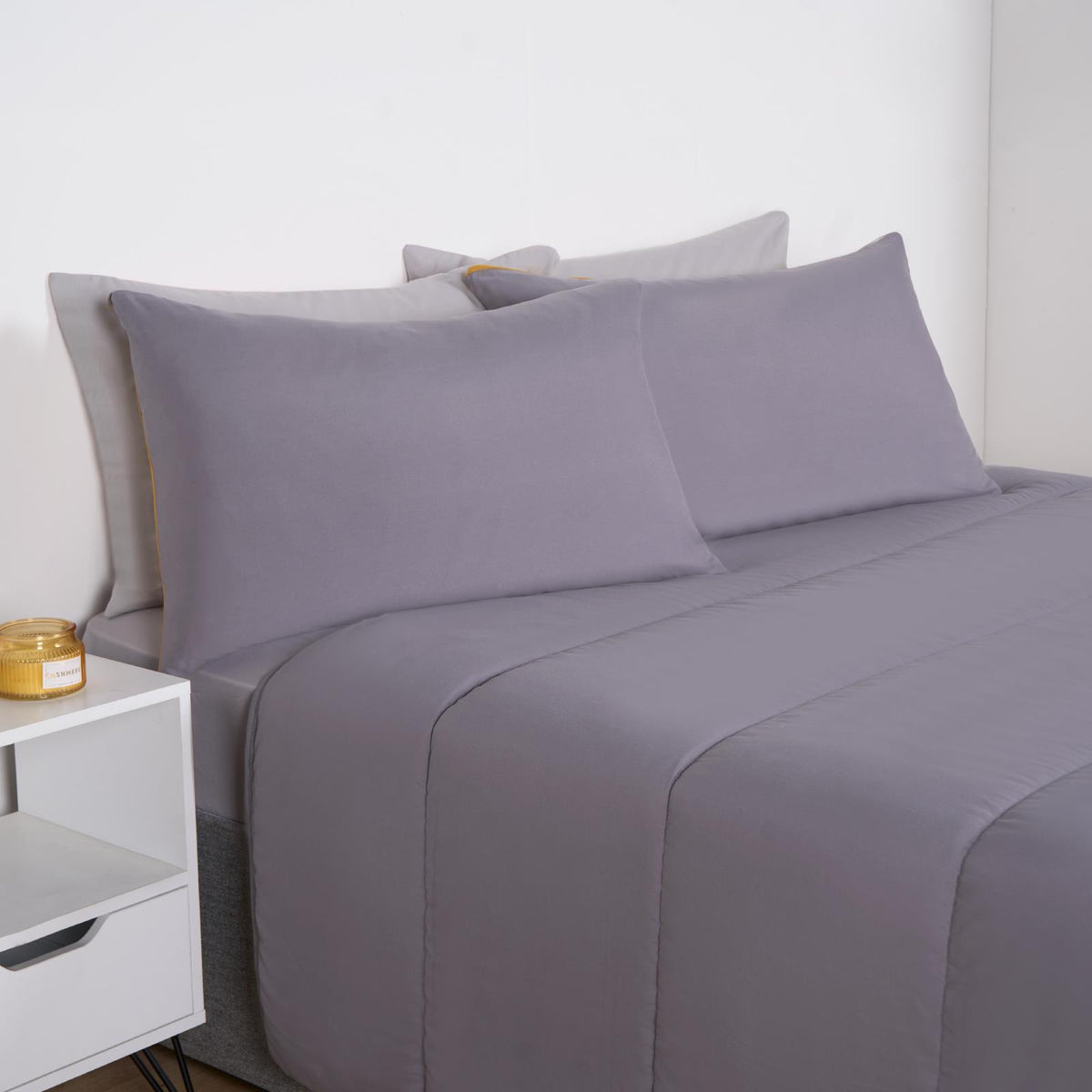 OHS Coverless Duvet & Pillowcase 10.5 Tog Bedding Set Easy Care Reversible