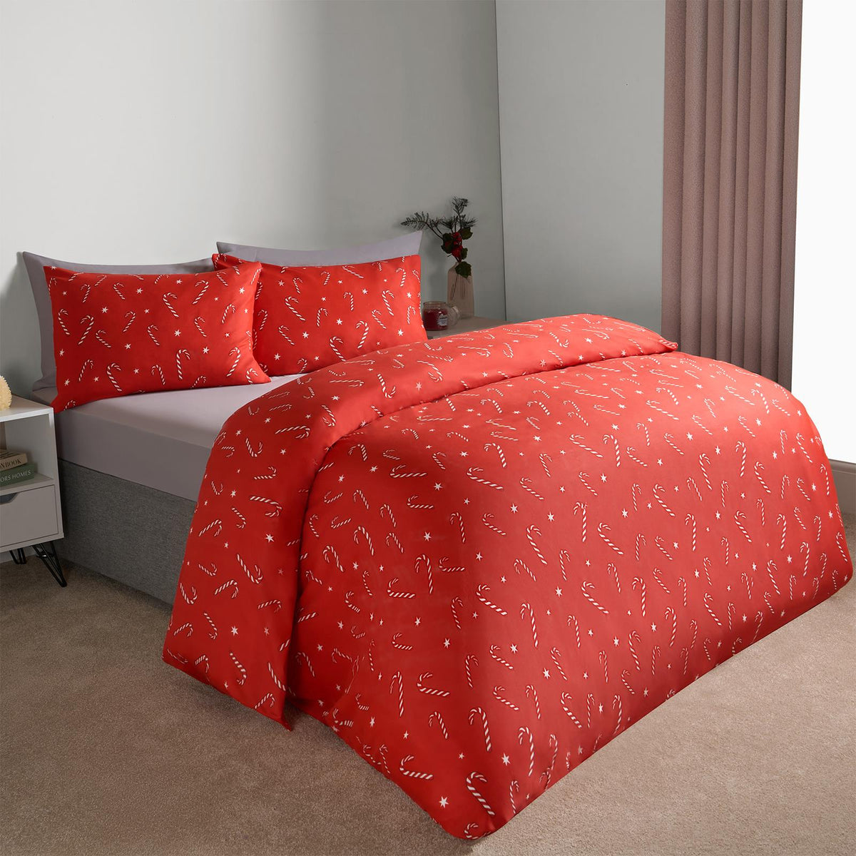 OHS Xmas Reversible Bedding Set Novelty Kids Duvet Cover with Pillowcase Double