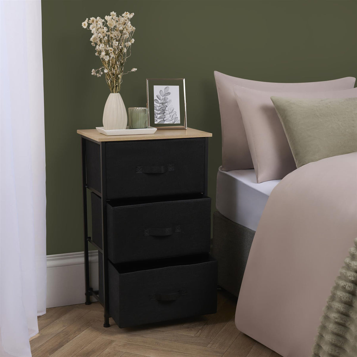 OHS Fabric Cabinet Bedside 2/3/4/5/6 Drawers Storage Unit Clothes Home Organiser