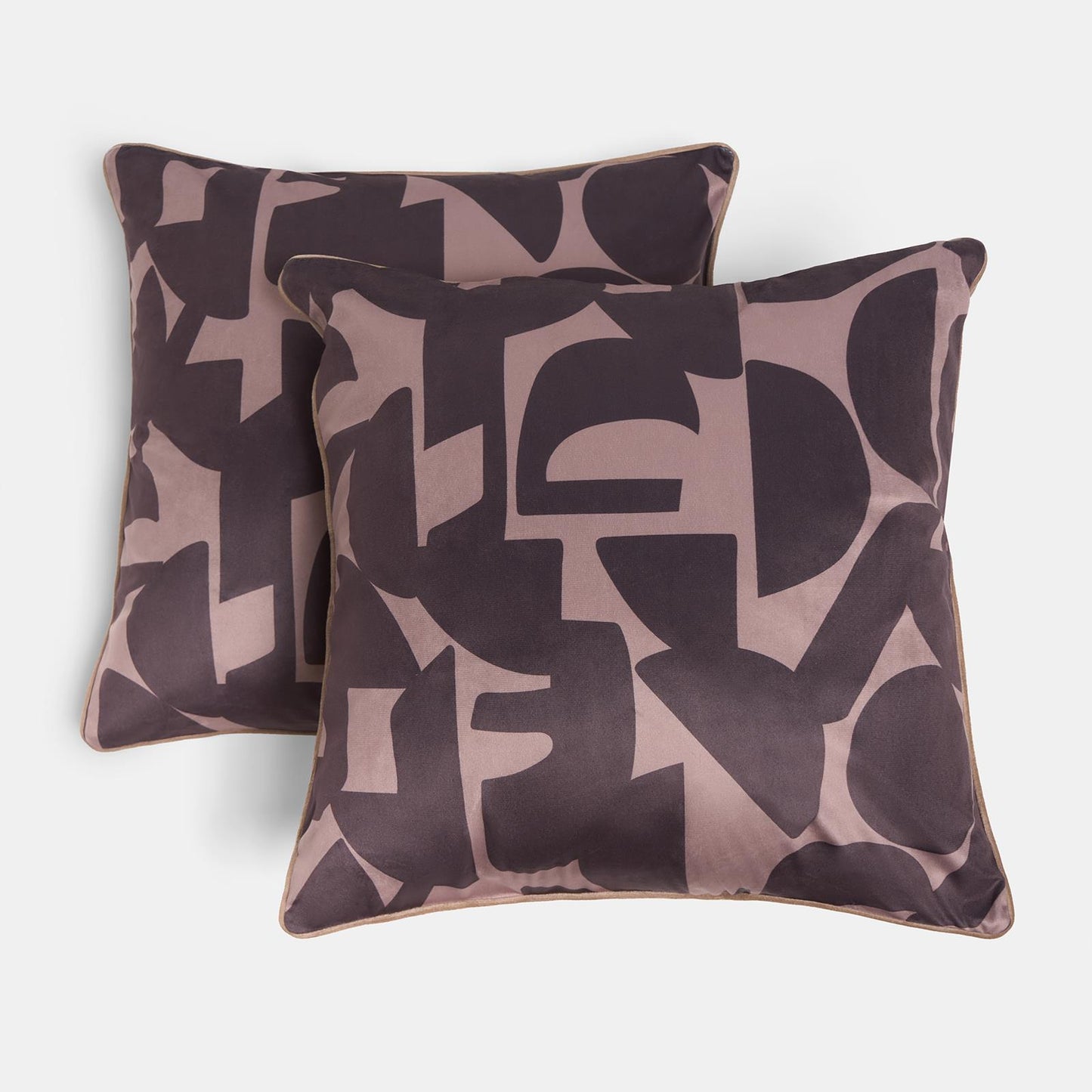 OHS Abstract Print Cushion Covers Matte Velvet Super Soft Square Pillowcases