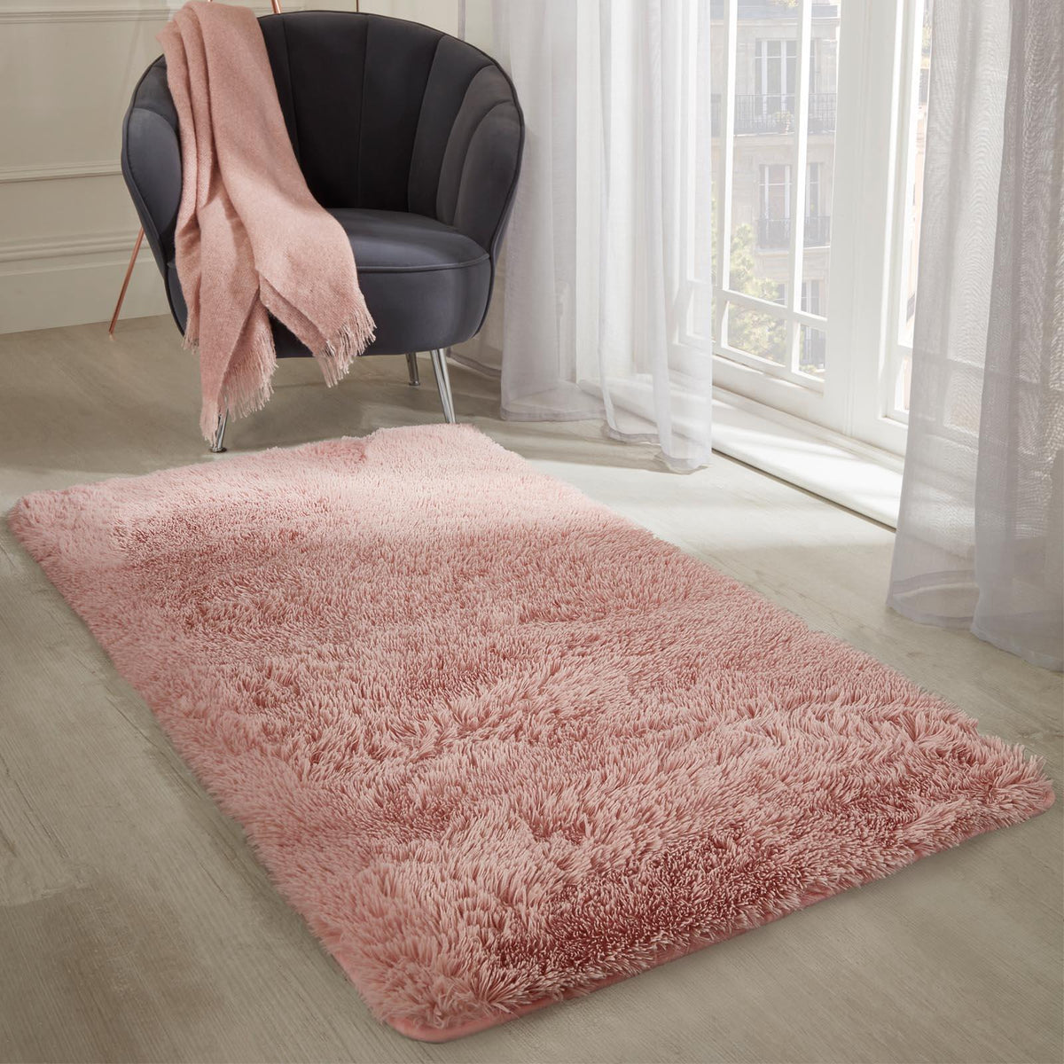 OHS Fluffy Rug Anti-Slip/Skid Shaggy Large Bedroom Non-Shed Floor Carpet Mat