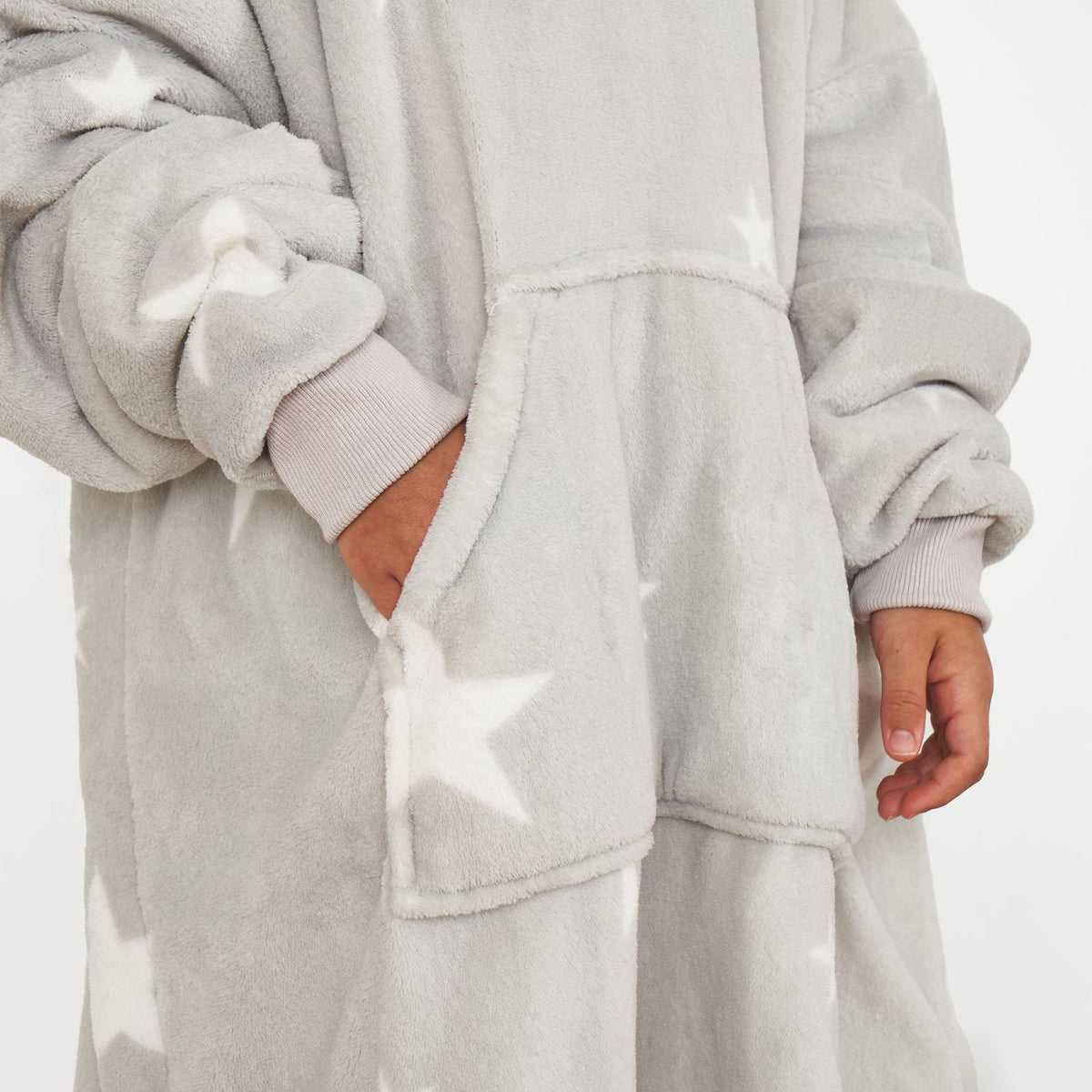 Kids Hoodie Blanket Oversized Sherpa Fleece Jumper Sweatshirt Soft Warm Throw