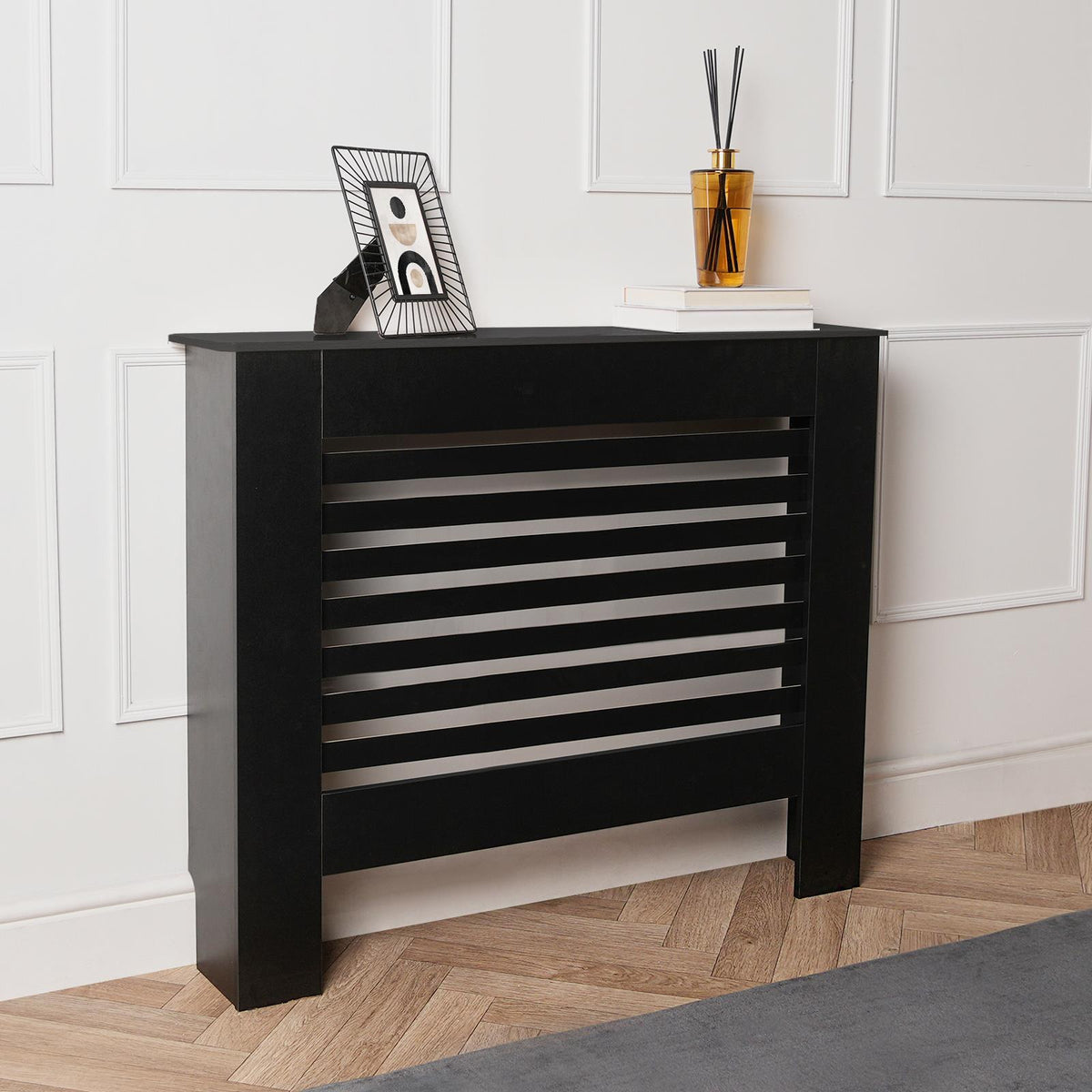 OHS Wood Radiator Cover MDF Side Board S M L Cabinet Shelf Hallway Furniture