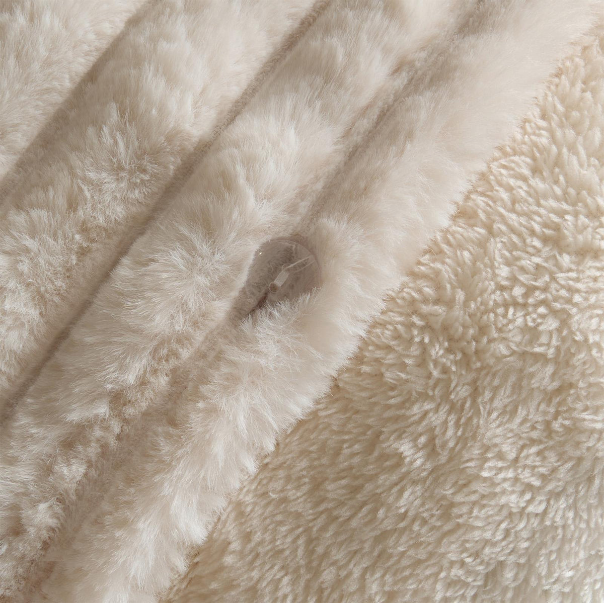 OHS Ribbed Fleece Bedding Set Soft Faux Fur Thermal Duvet Cover with Pillowcase