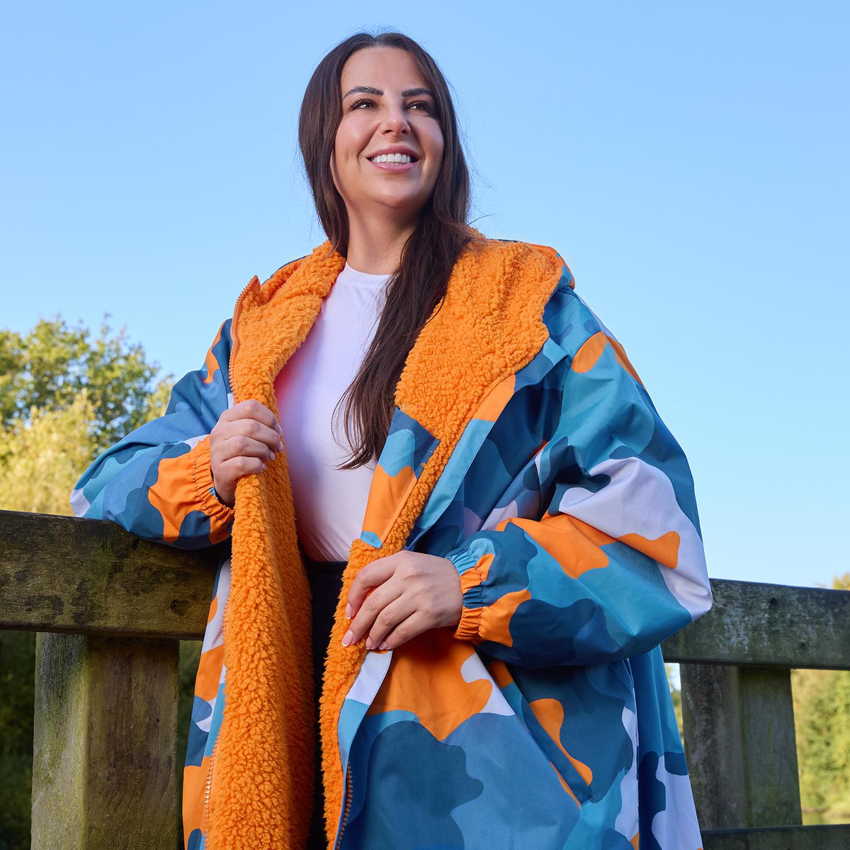 OHS Drying Changing Robe Sherpa Lined Water Resistant Oversize Coat Adults Kids