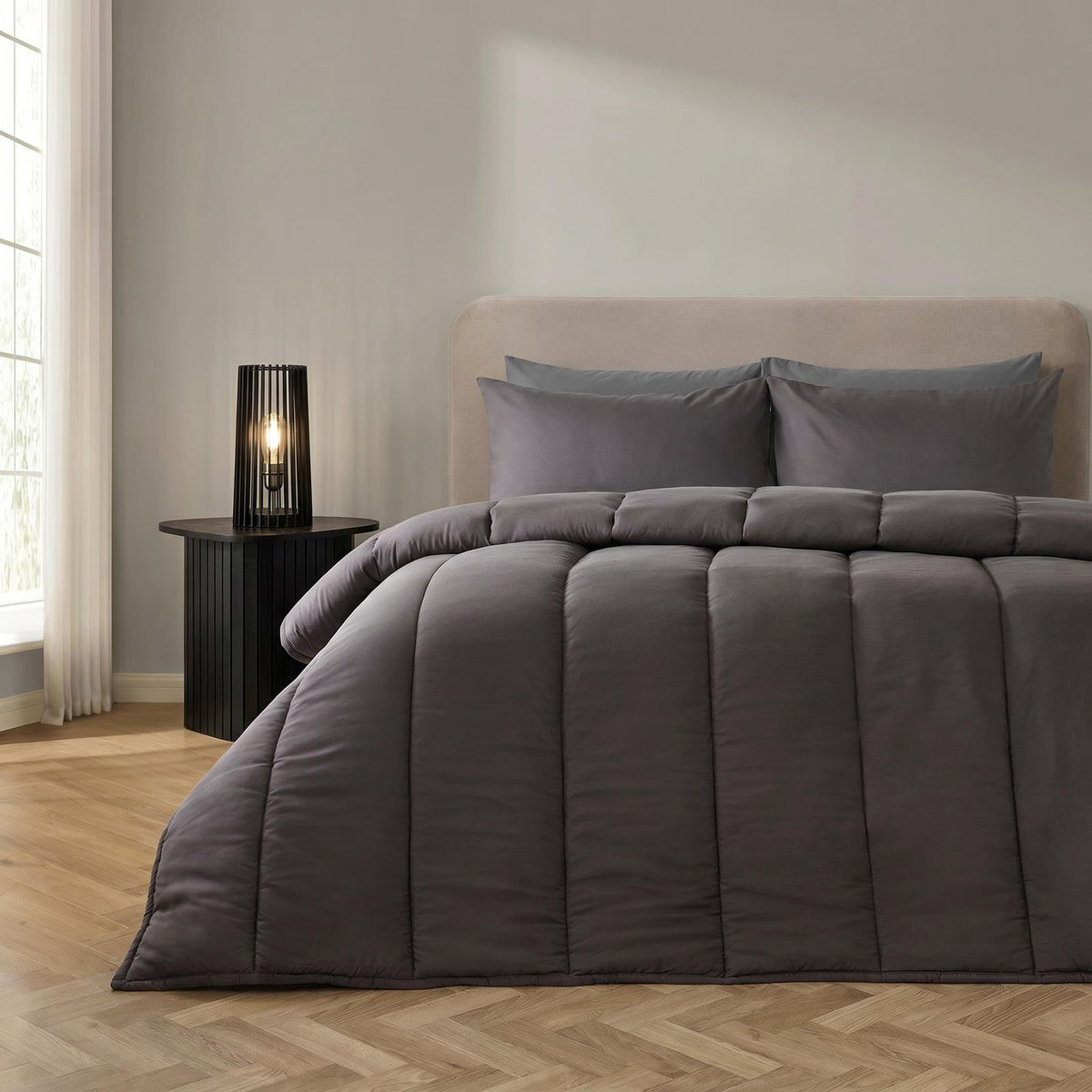 OHS Coverless Duvet & Pillowcase 10.5 Tog Bedding Set Easy Care Reversible