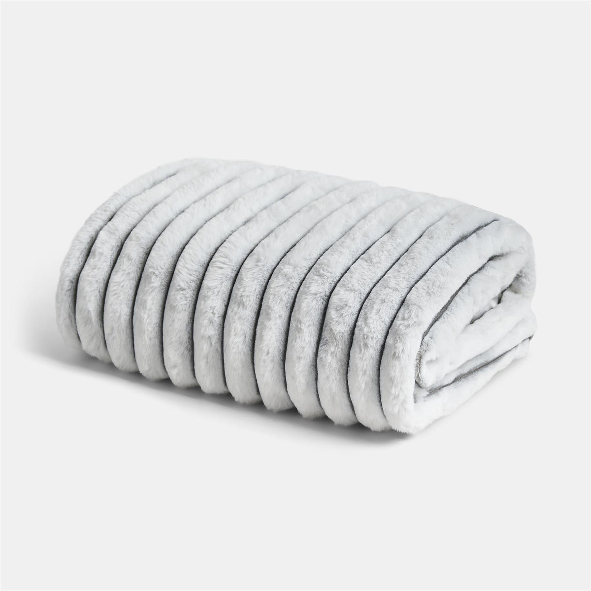 OHS Faux Fur Ribbed Fleece Throw Over Bed Blanket Warm Supersoft