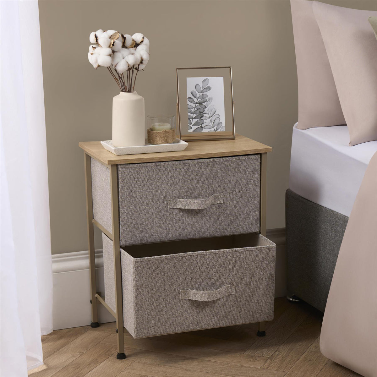 OHS Fabric Cabinet Bedside 2/3/4/5/6 Drawers Storage Unit Clothes Home Organiser