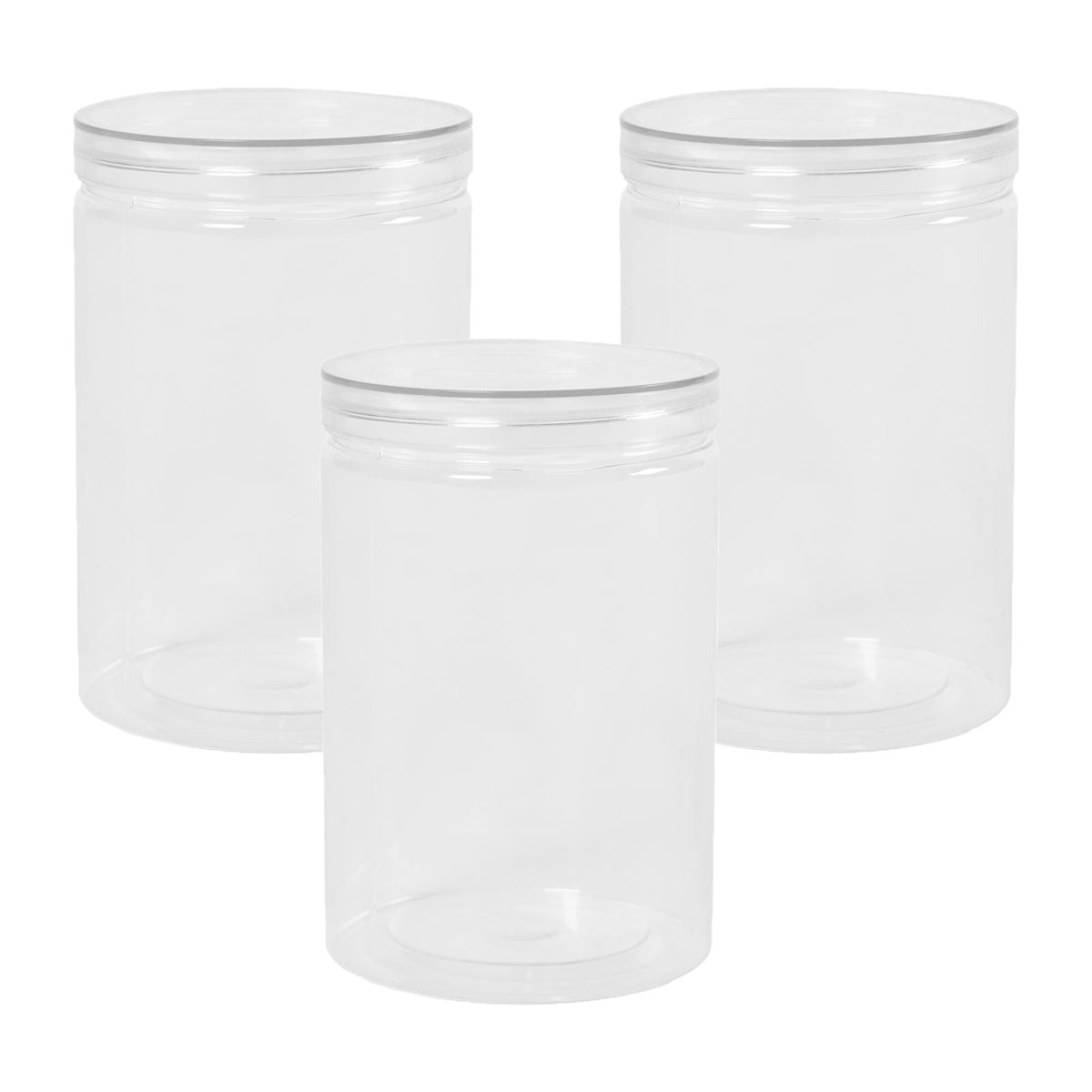 Storage Jar Round Plastic Food Organiser Tea Coffee Sugar Holder Tub Kitchen Pot