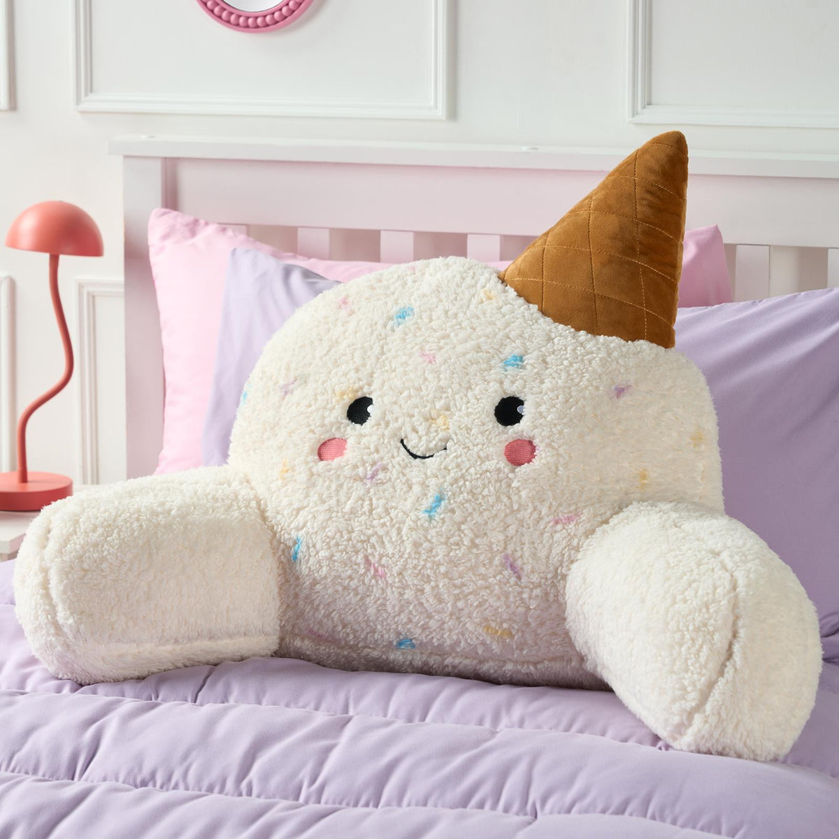 OHS Character Cuddle Cushion Soft Fleece Reading Pillow with Arms Bed Chair
