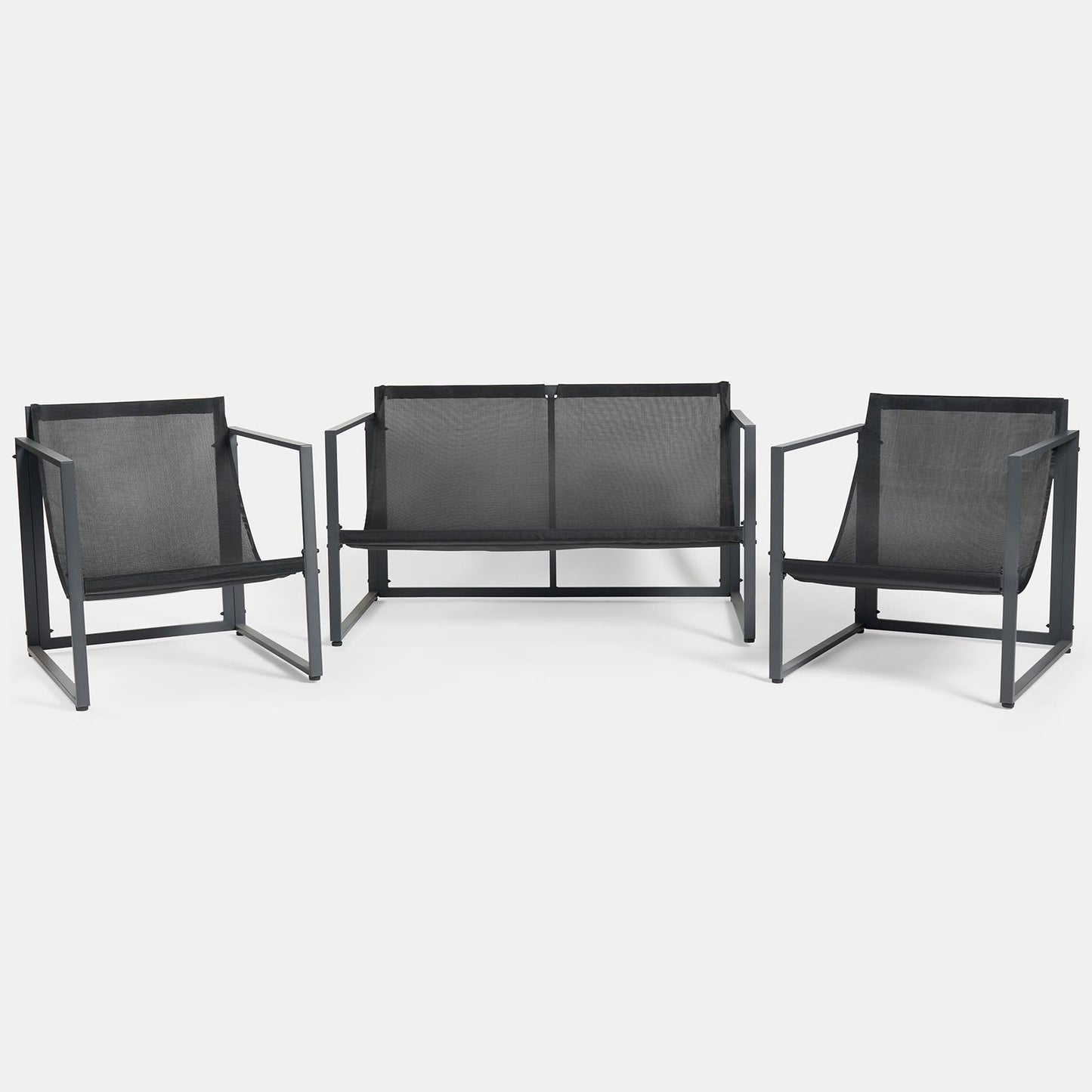 OHS Miami Table Chair Set 4PC Garden Patio Furniture Outdoor Metal Frame