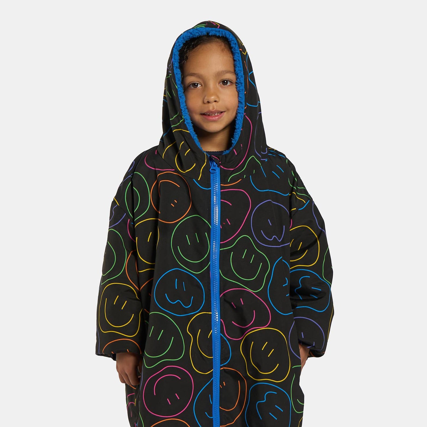 OHS Kids Drying Changing Robe Fun Print Sherpa Lined Water Resistant Long Coat