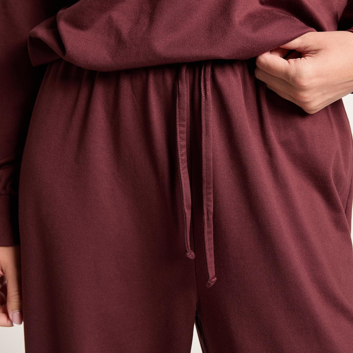 OHS Bubble Hem Co-Ord Set Hoodie Drawstring Relaxed Joggers Tracksuit Loungewear