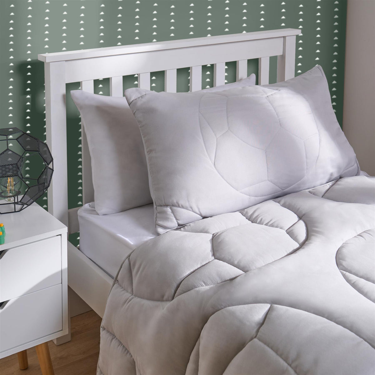 OHS Football Coverless 7.5 Tog Duvet with Pillowcase Embossed Quilt Bedding Set