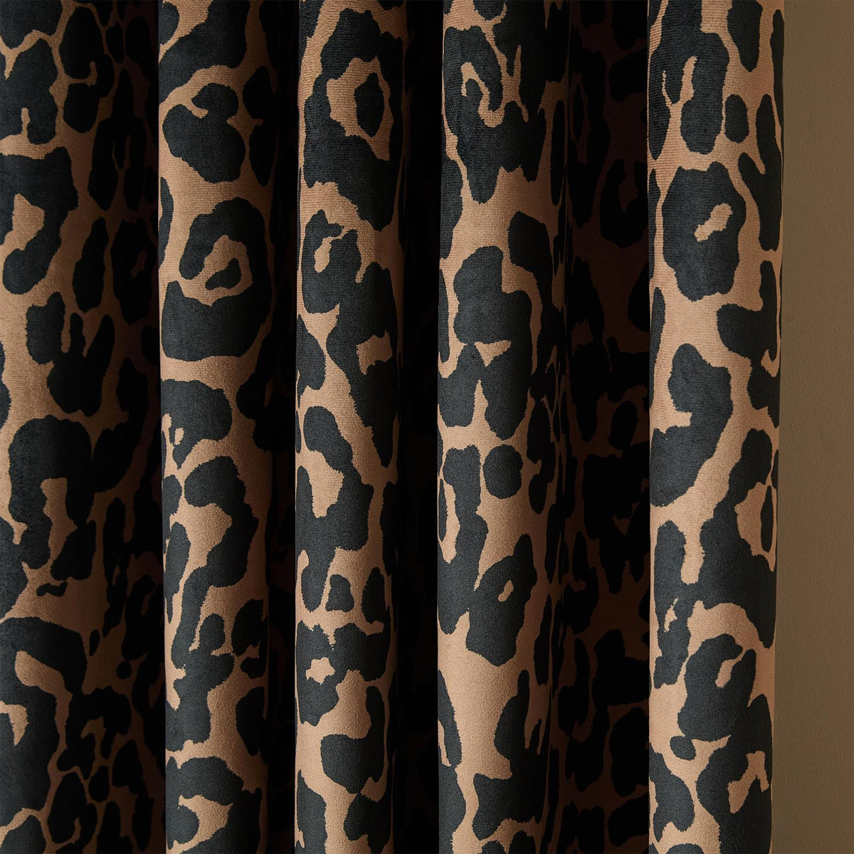 OHS Velvet Eyelet Blackout Curtains Animal Print Ready Made Ring Top