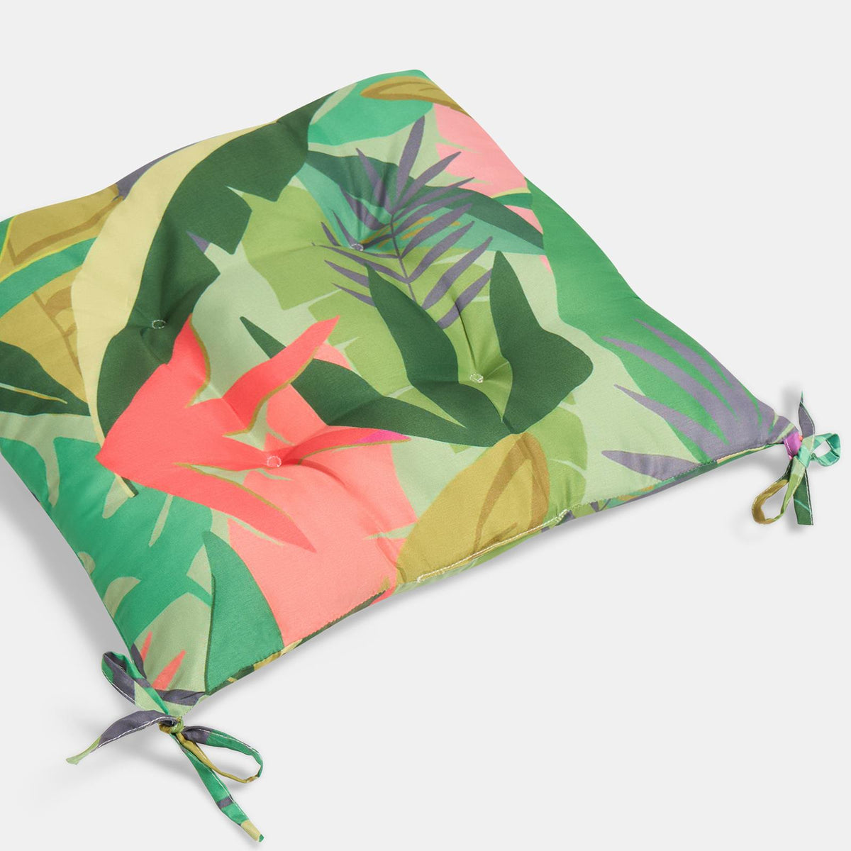 OHS Seat Pads 2 Water Resistant Outdoor Cushions Garden Chair Covers Ties