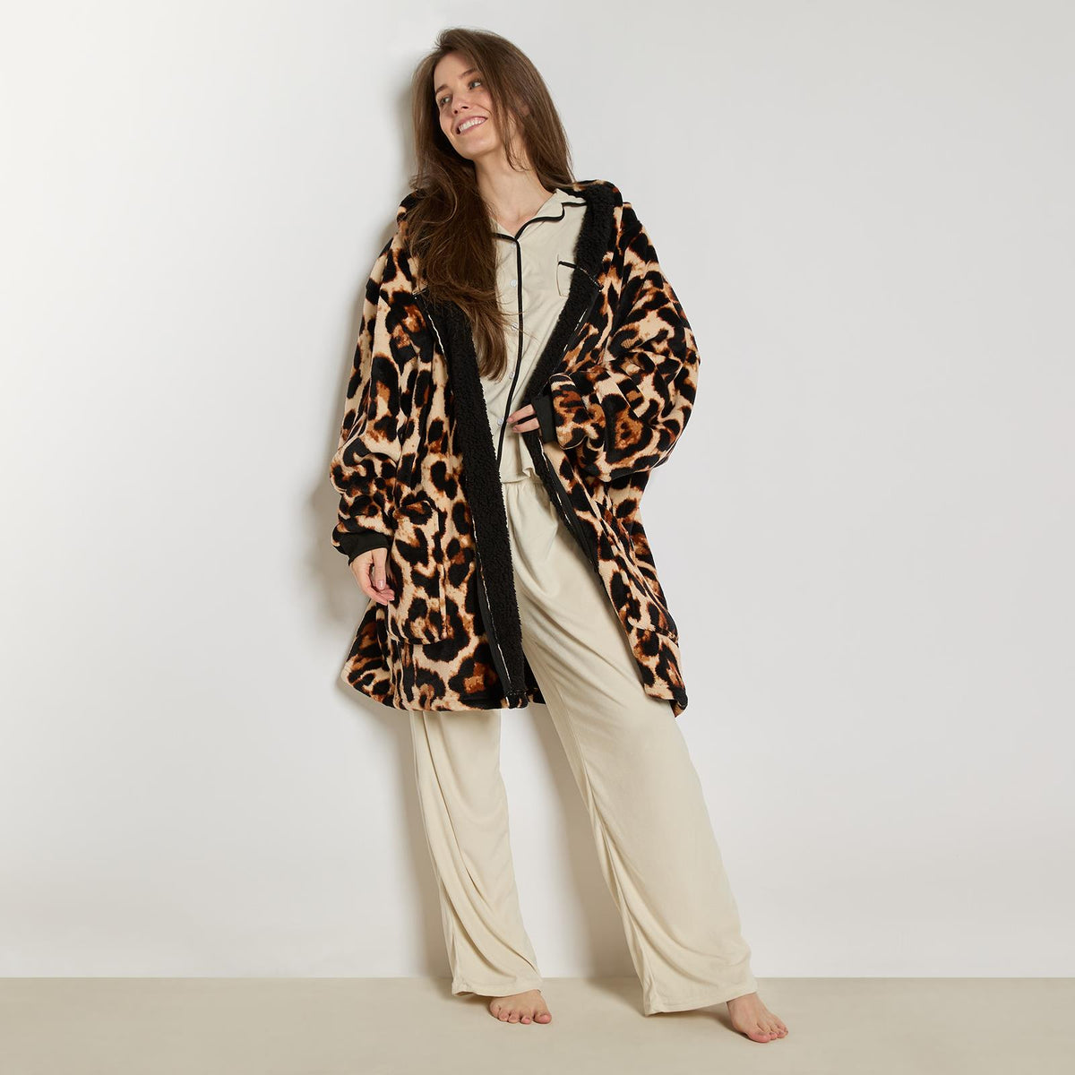 OHS Zip Up Hoodie Blanket Oversized Sherpa Fleece Thermal Sweatshirt Jumper