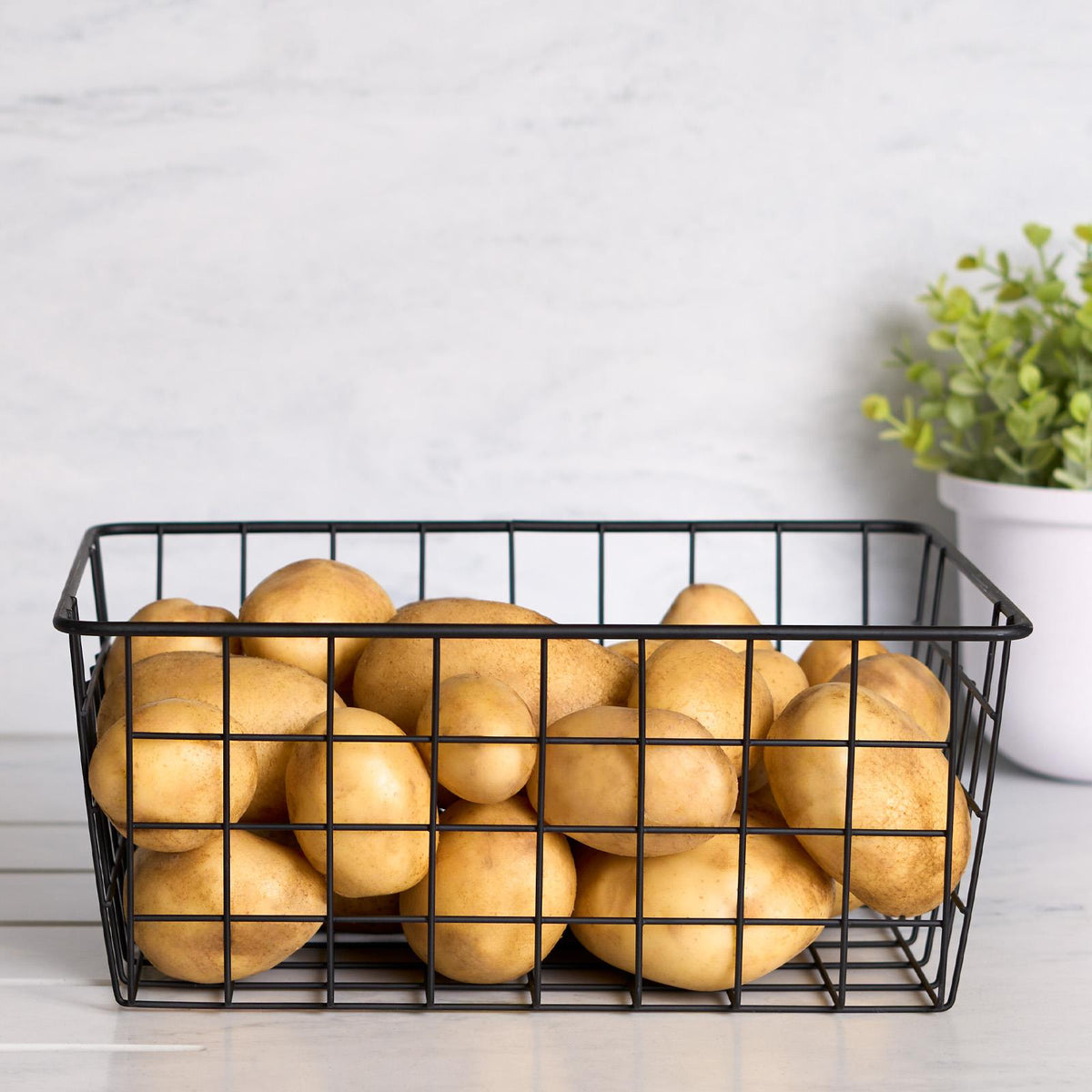 Wire Storage Basket Organiser Tidy Clothing Towel Holder Space Saving Solution