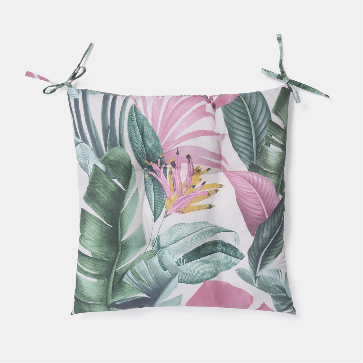 OHS Seat Pads 2 Water Resistant Outdoor Cushions Garden Chair Covers Ties