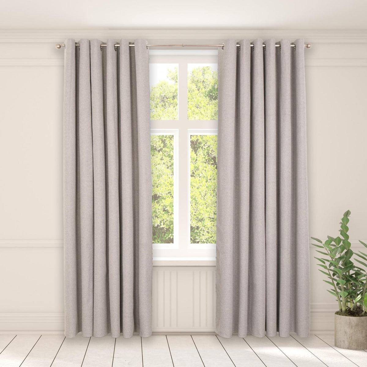 OHS Eyelet Blackout Curtains Woven Ready Made Ring Top Thermal Texture Thick