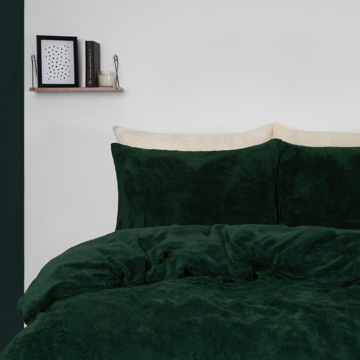 OHS Teddy Fleece Duvet Cover with Pillow Case Thermal Warm Bedding Set