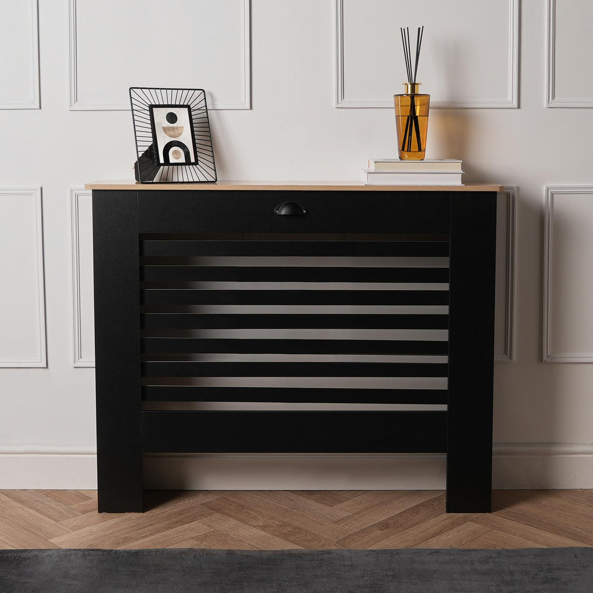 OHS Wood Radiator Cover MDF Side Board S M L Cabinet Shelf Hallway Furniture