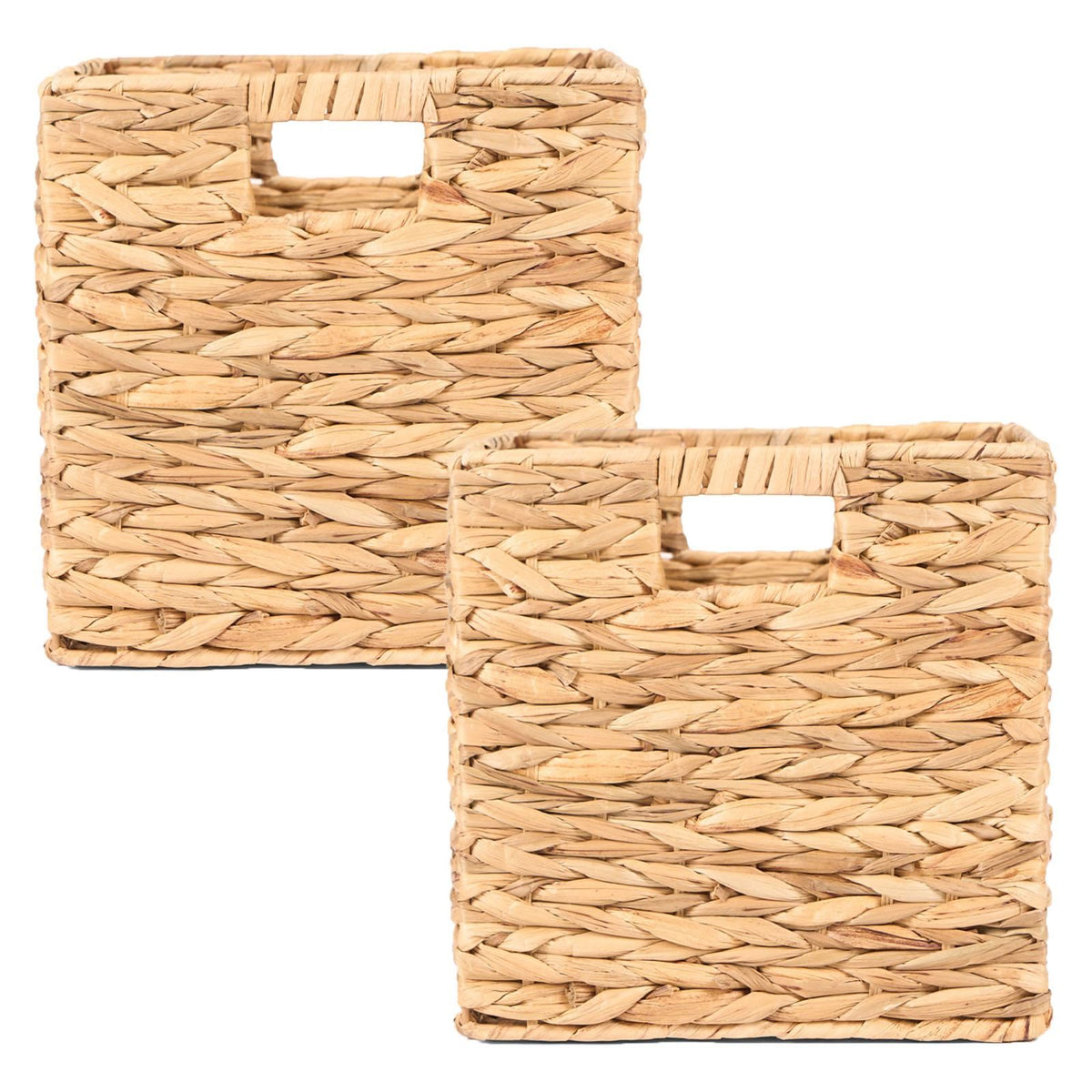 Natural Storage Cube Folding Rope Organiser Woven Wicker Hamper Strong Eco Box
