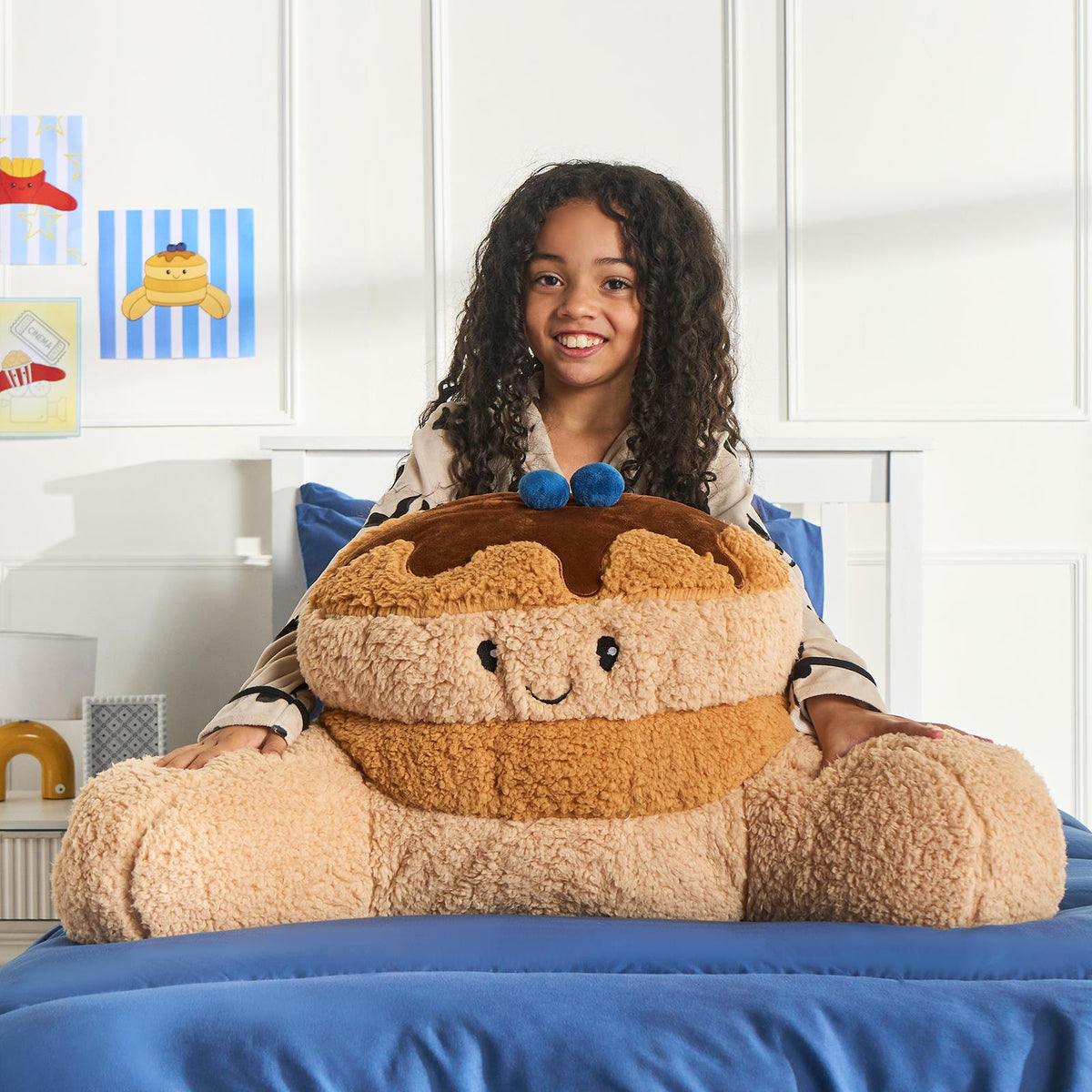 OHS Character Cuddle Cushion Soft Fleece Reading Pillow with Arms Bed Chair