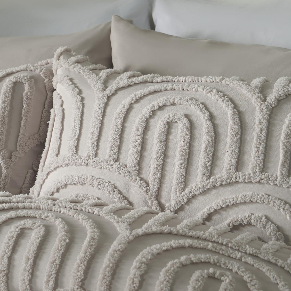 OHS Tufted Arches Bedding Set Duvet Cover with Pillowcase Double King Size