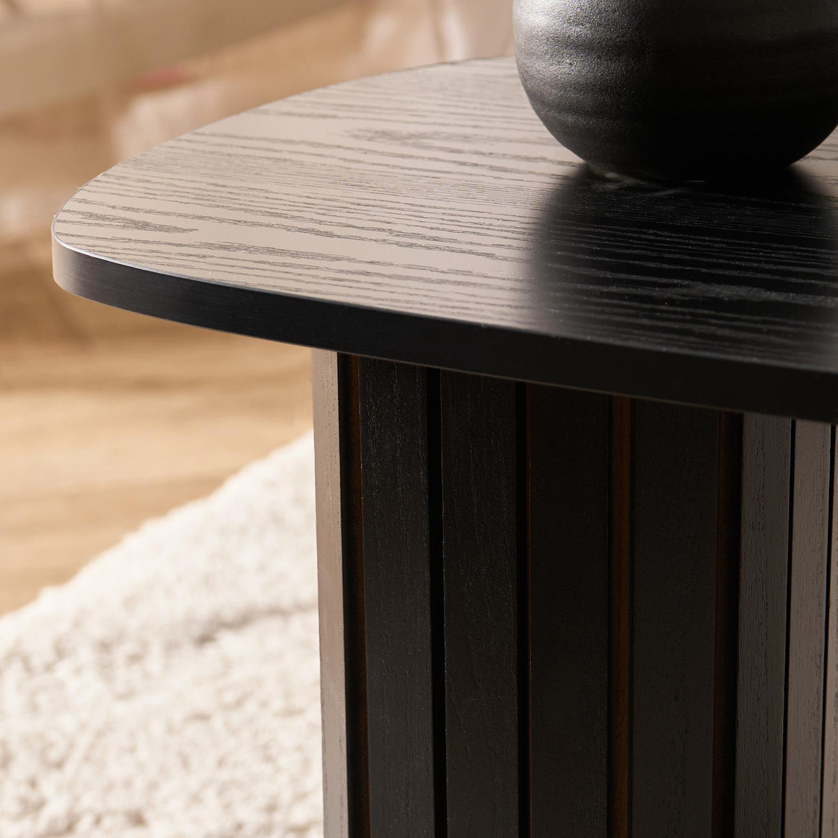 OHS Madison Coffee Table Ribbed Engineered Wood Side End Desk Home Decor