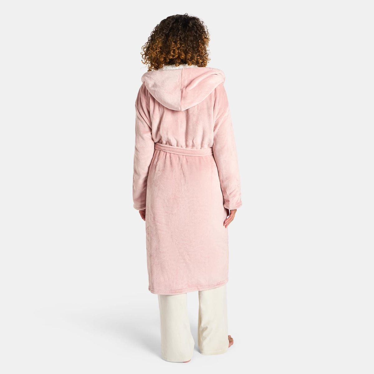 OHS Flannel Dressing Gown Soft Fleece Adults Unisex Thermal Winter Bathrobe