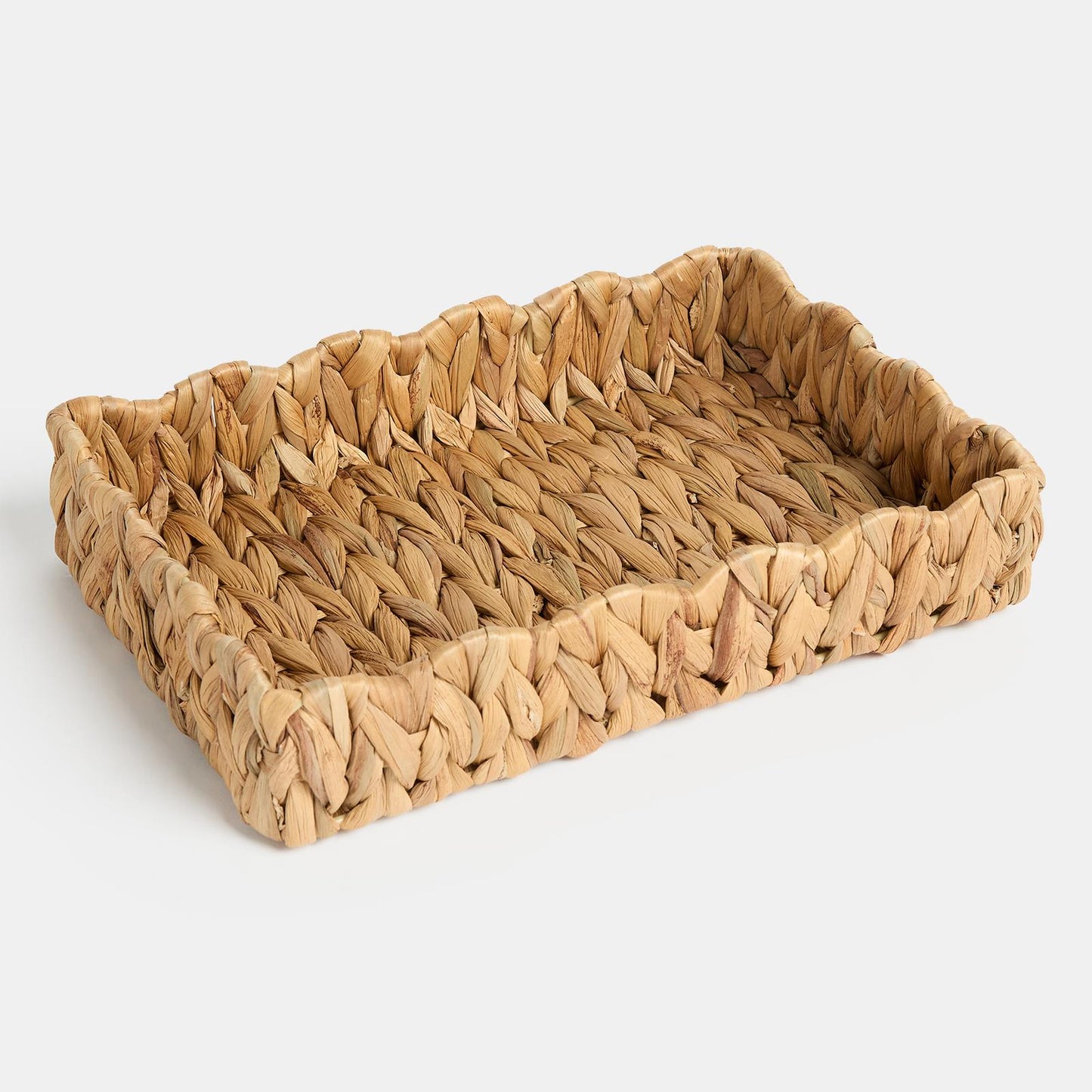 OHS Scallop Seagrass Tray Water Hyacinth Decorative Organiser Storage Basket