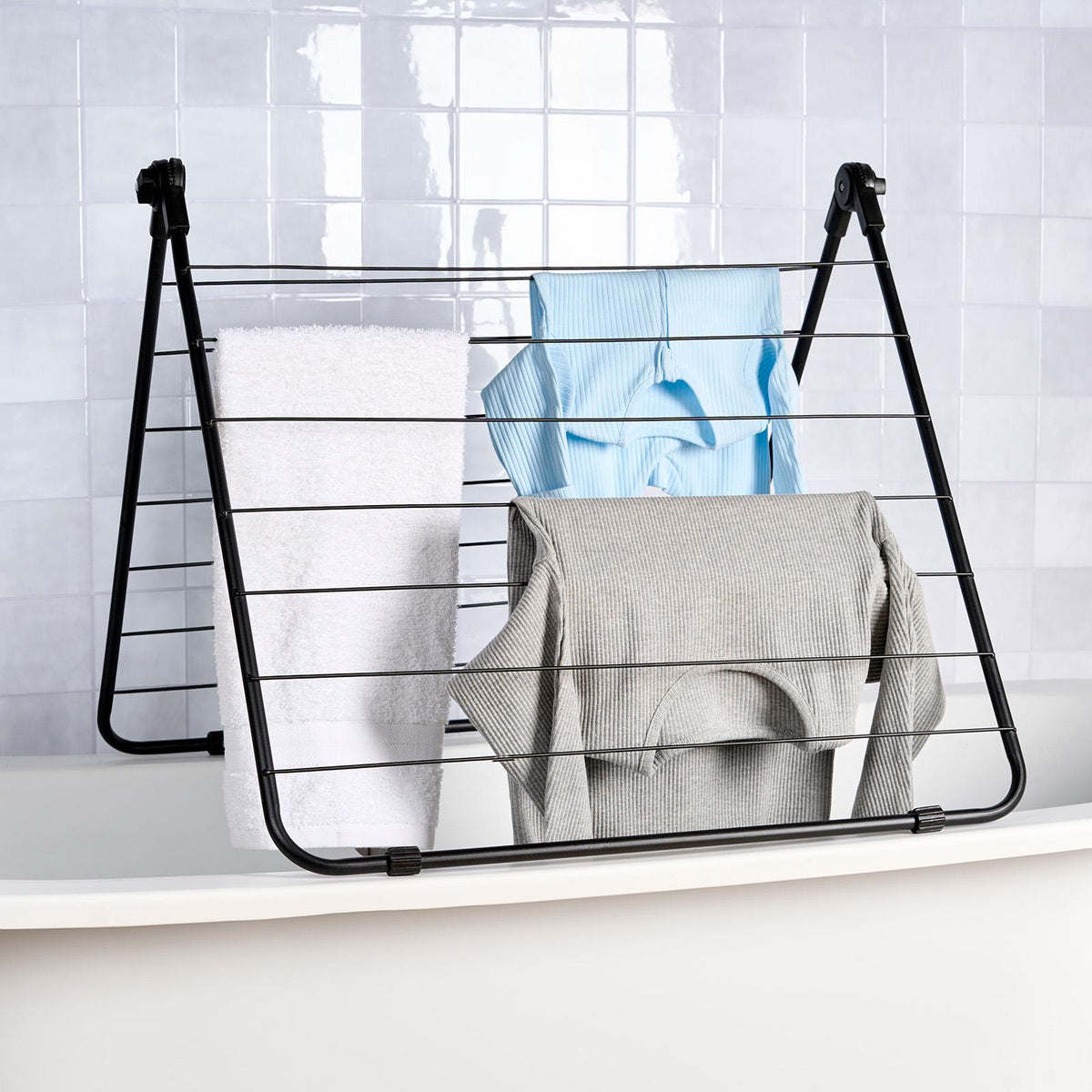 OHS Clothes Airer Foldable Dryer Towel Rack Storage Organiser Rail Hanger