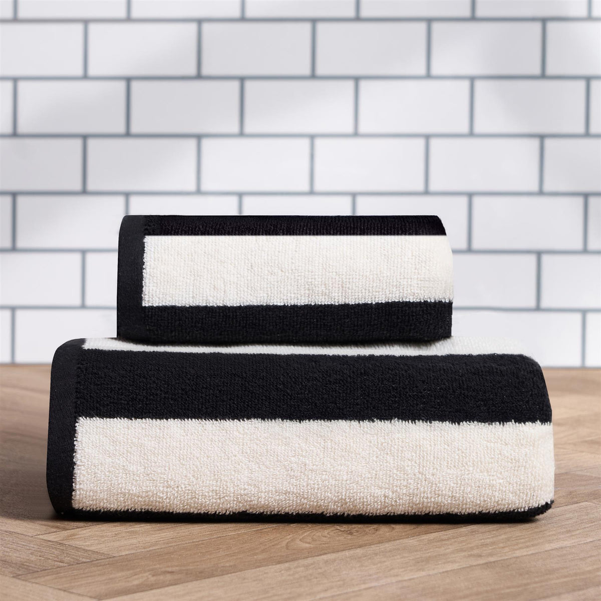 OHS Stripe 100% Cotton Bath Hand Towel Hotel Luxury Shower Soft Absorbent
