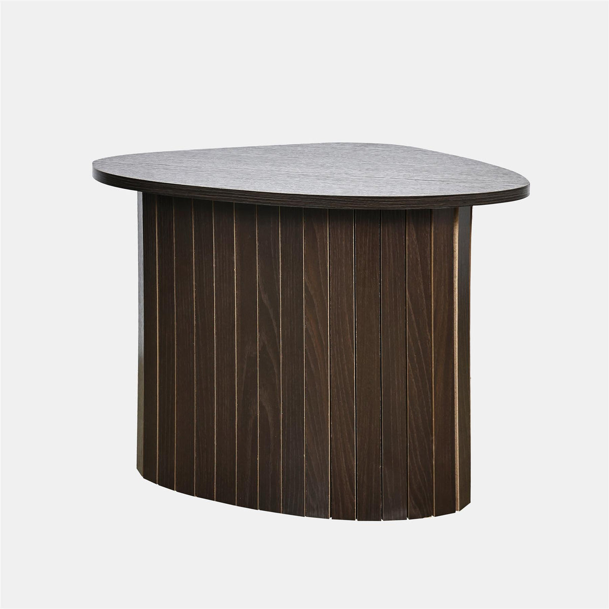 OHS Madison Side Table Ribbed Wood Effect Corner Bedside Coffee Table