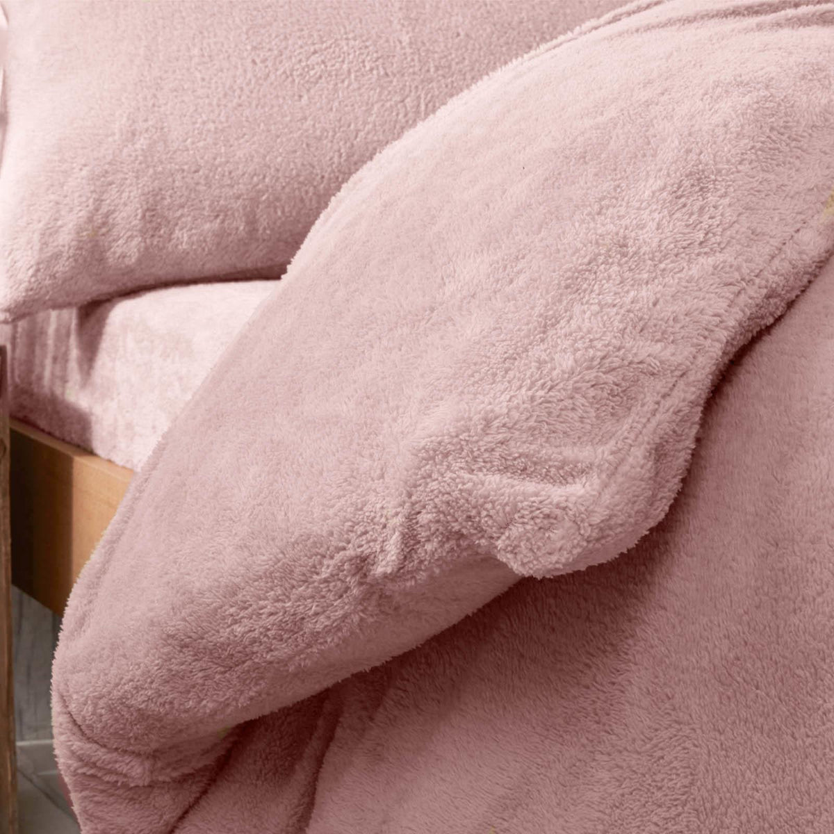 OHS Teddy Fleece Duvet Cover with Pillow Case Thermal Warm Bedding Set