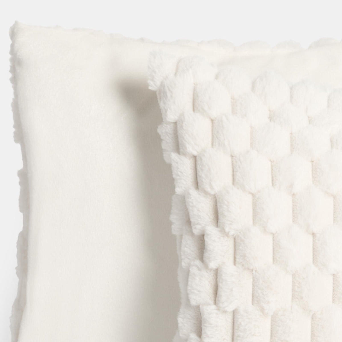 OHS Waffle Cushion Covers Faux Fur Soft Fleece Square Pillowcases Home Decor
