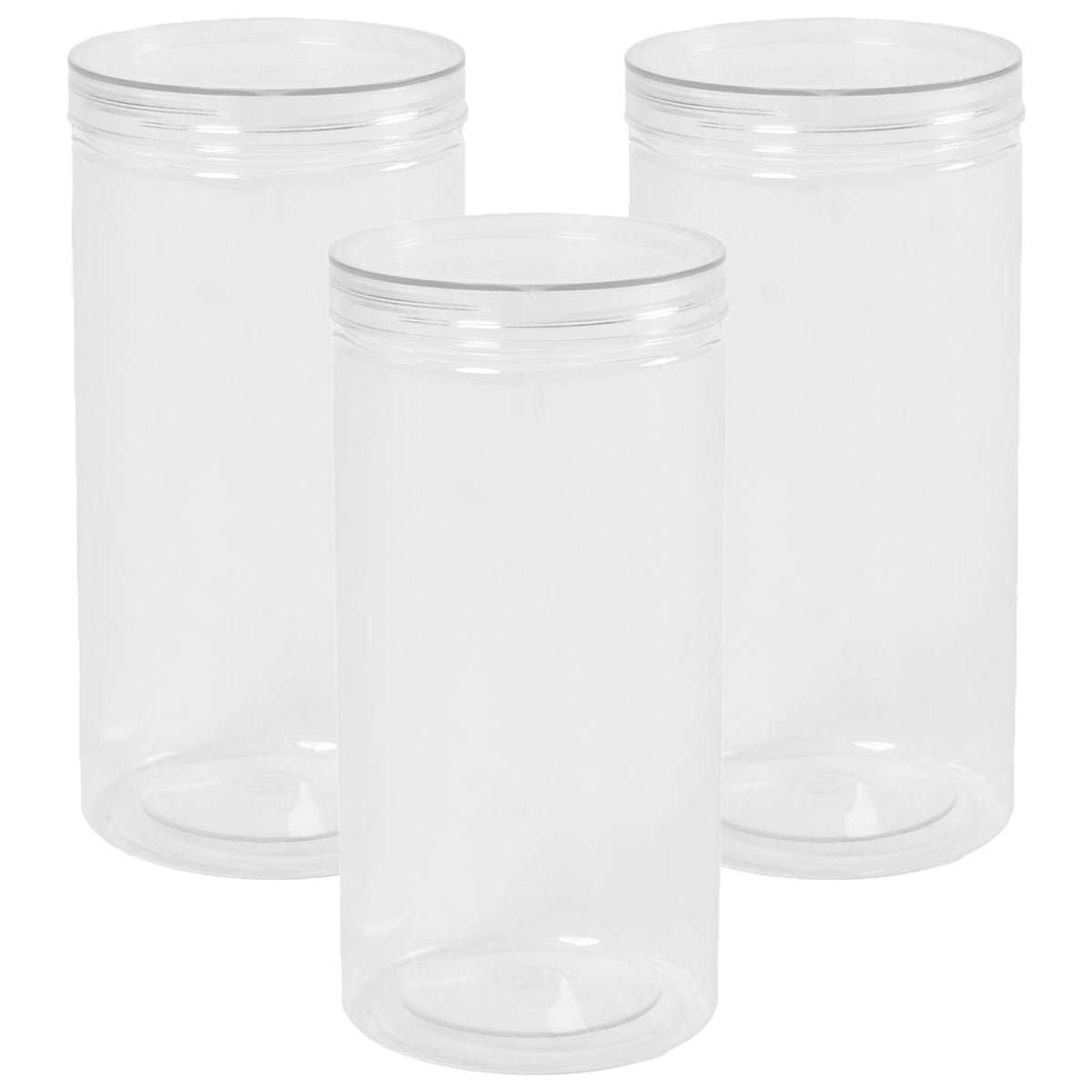 Storage Jar Round Plastic Food Organiser Tea Coffee Sugar Holder Tub Kitchen Pot