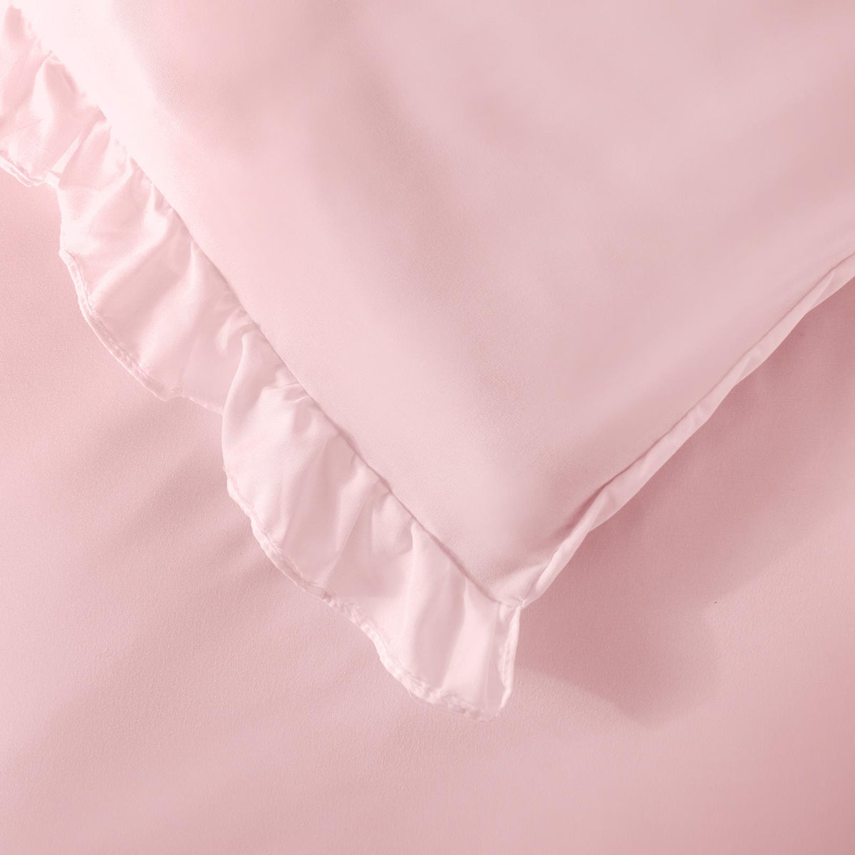 OHS Frill Edge Bedding Set Microfibre Decor Duvet Cover with Pillowcase