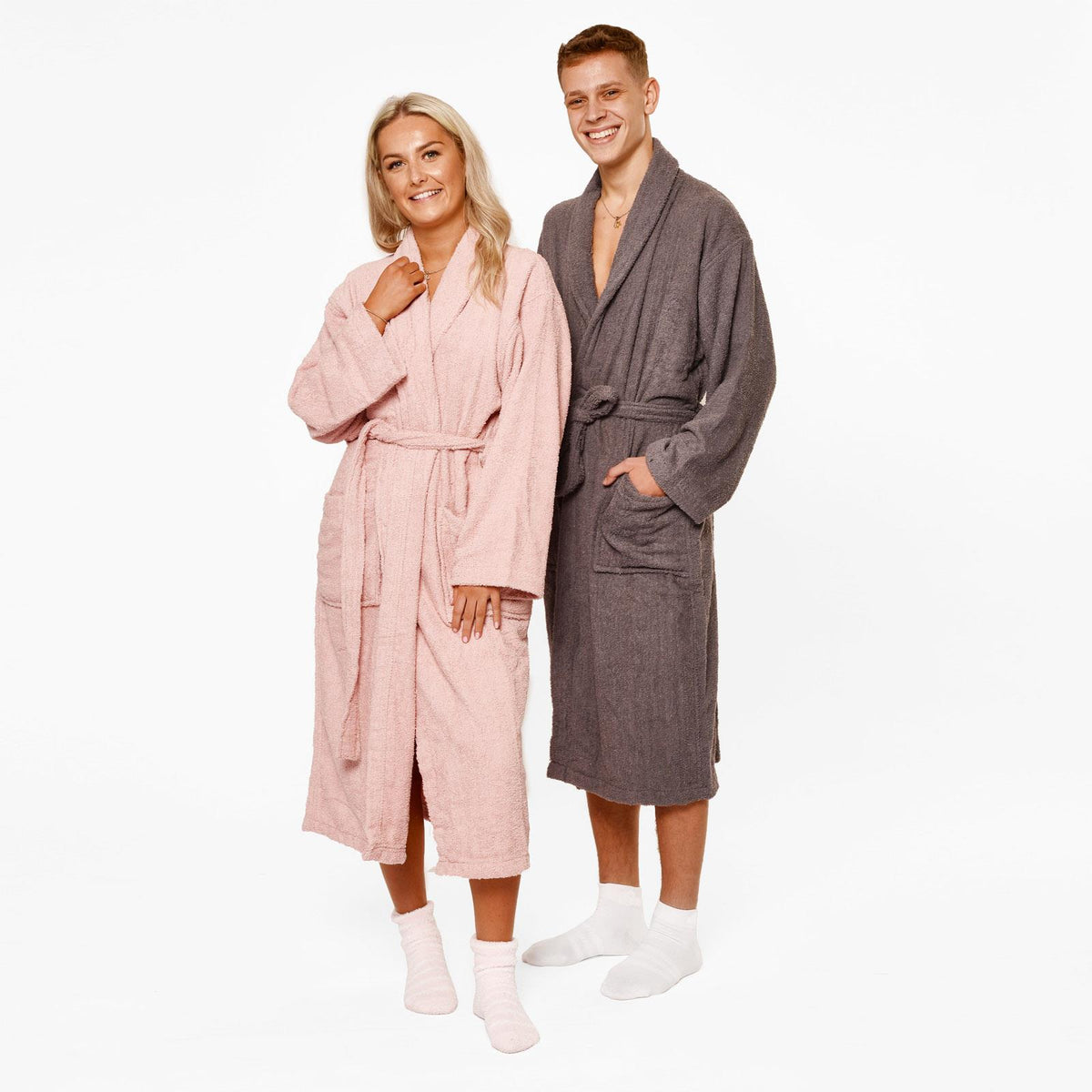 Brentfords Mens 100% Cotton Bath Robe Terry Towel Luxury Dressing Gown Unisex