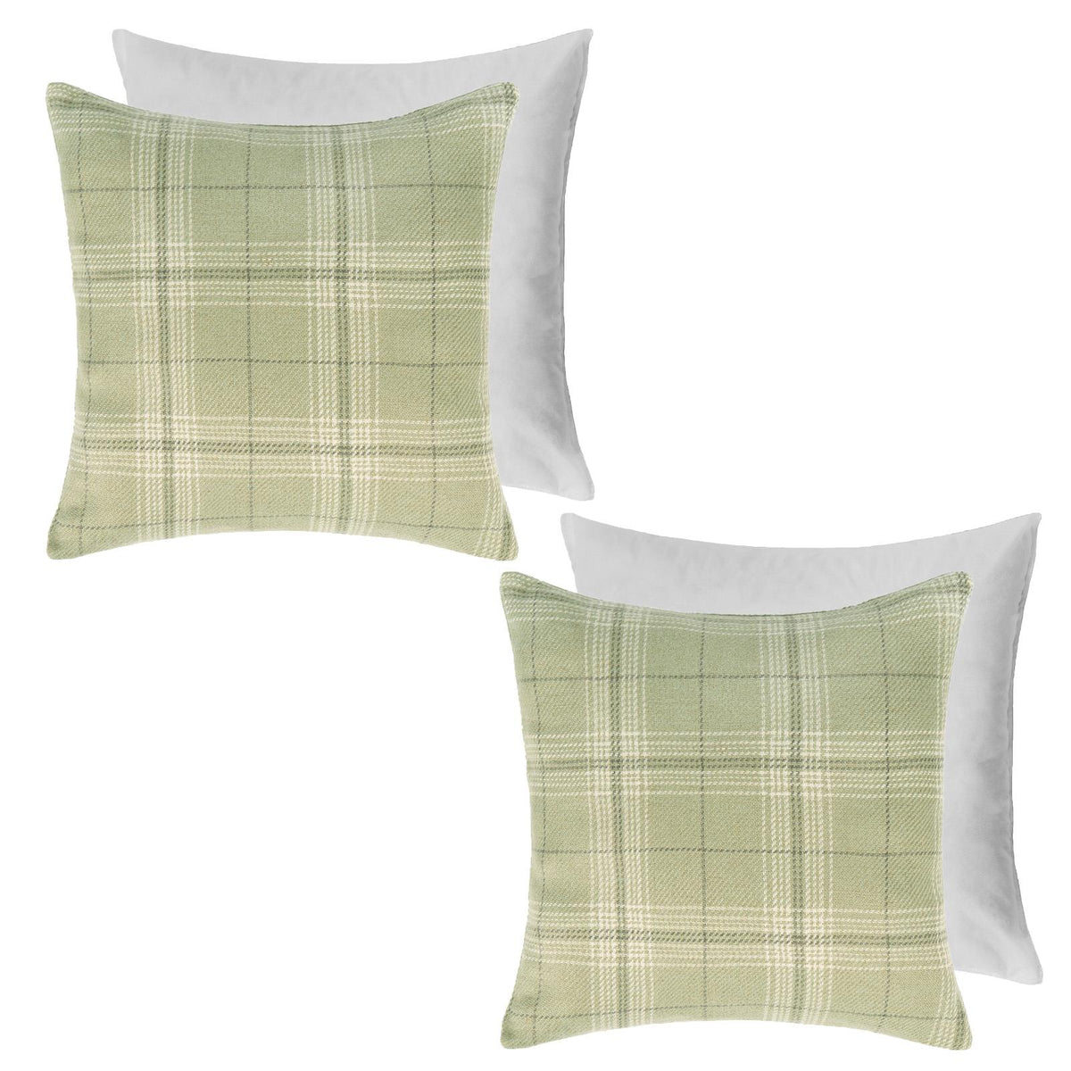 OHS Woven Check Cushion Covers 2 Pack Cases Luxury Home Decor