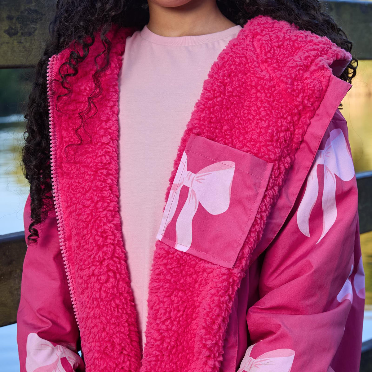 OHS Drying Changing Robe Sherpa Lined Water Resistant Oversize Coat Adults Kids