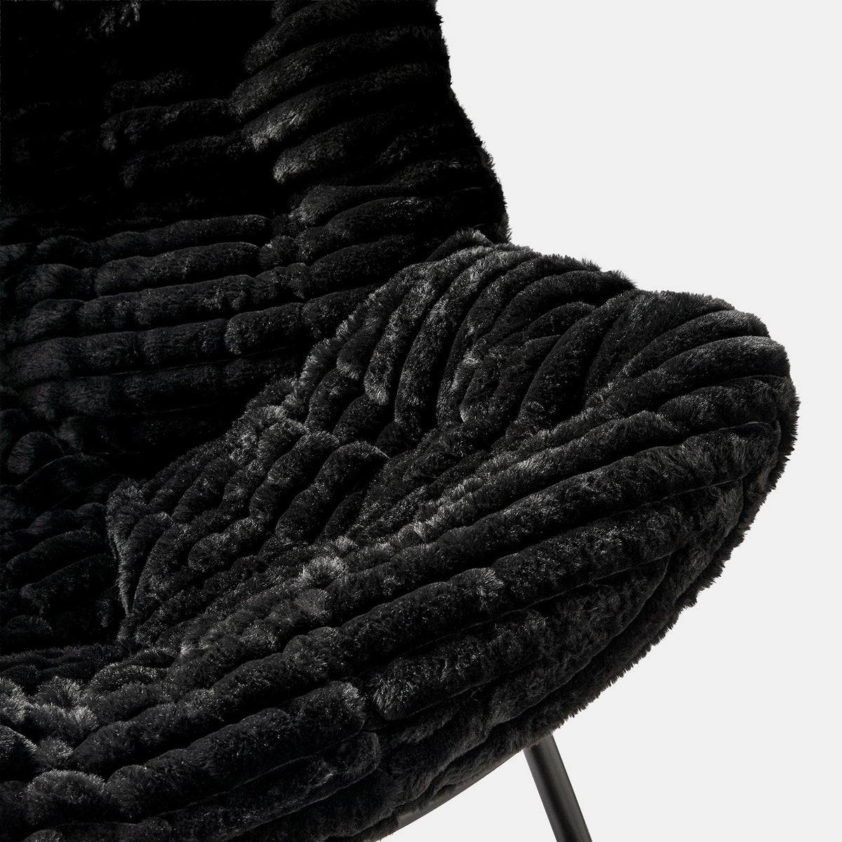OHS Rocking Chair Ribbed or Smooth Faux Fur Upholstered Metal Frame Cushioned