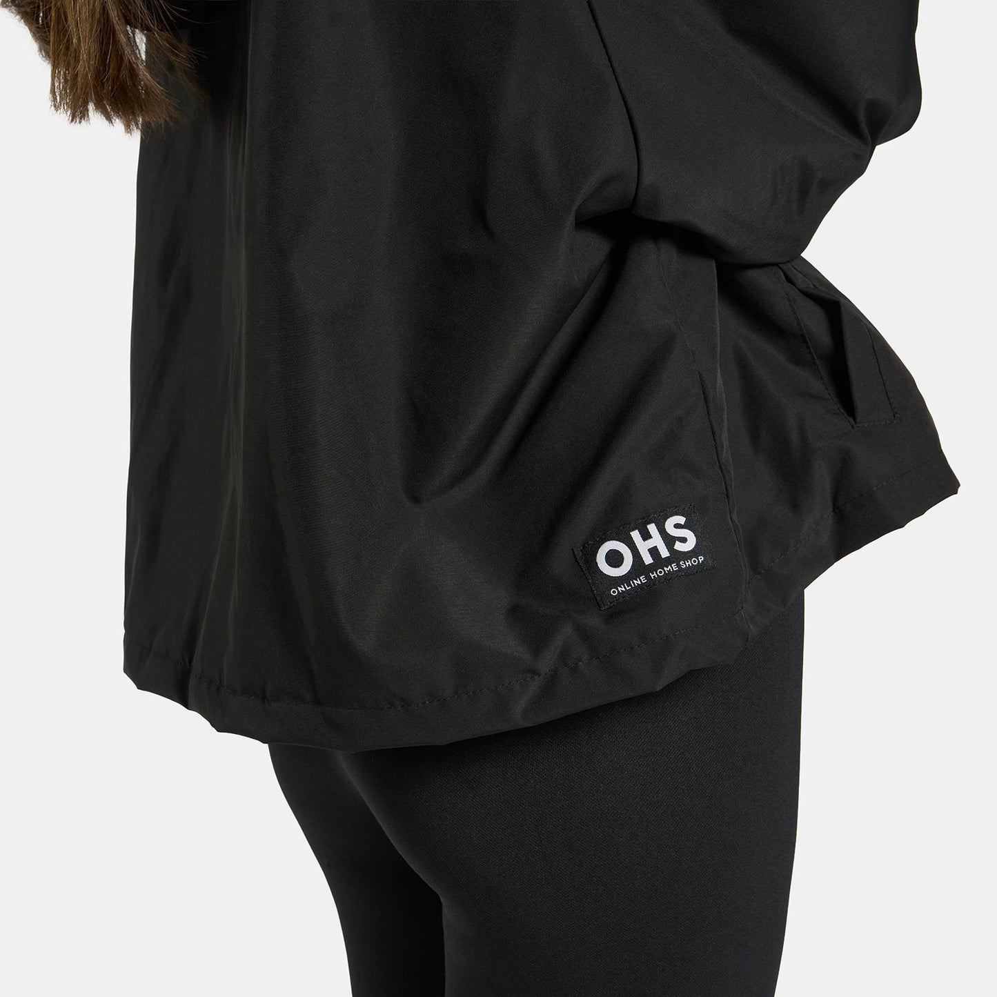 OHS Plain Drying Changing Robe Sherpa Water Resistant Cropped Jacket Outerwear