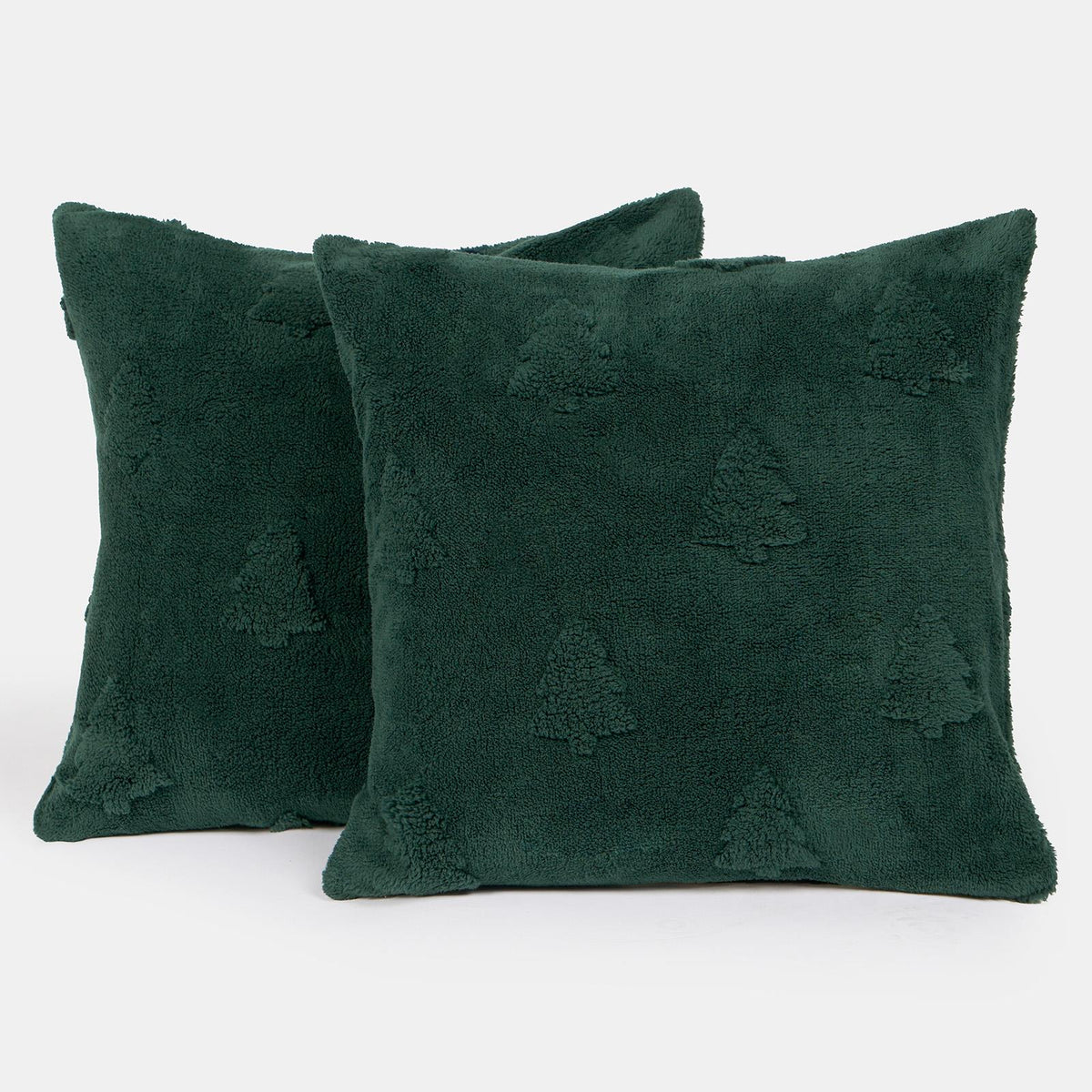Winter Tree Cushion Covers 2/4 Sherpa Fleece Filled Plump Pads Christmas Home